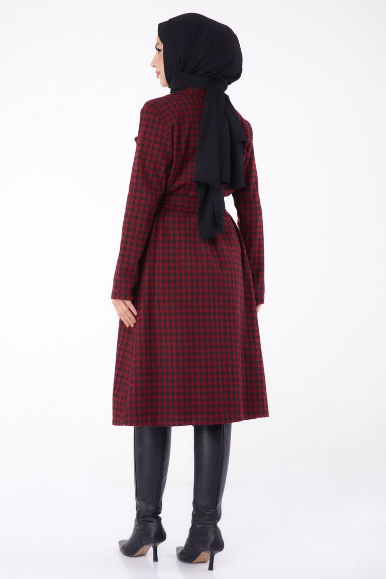 Kaşe Kaban Bordo - 13317 - TOFİSA