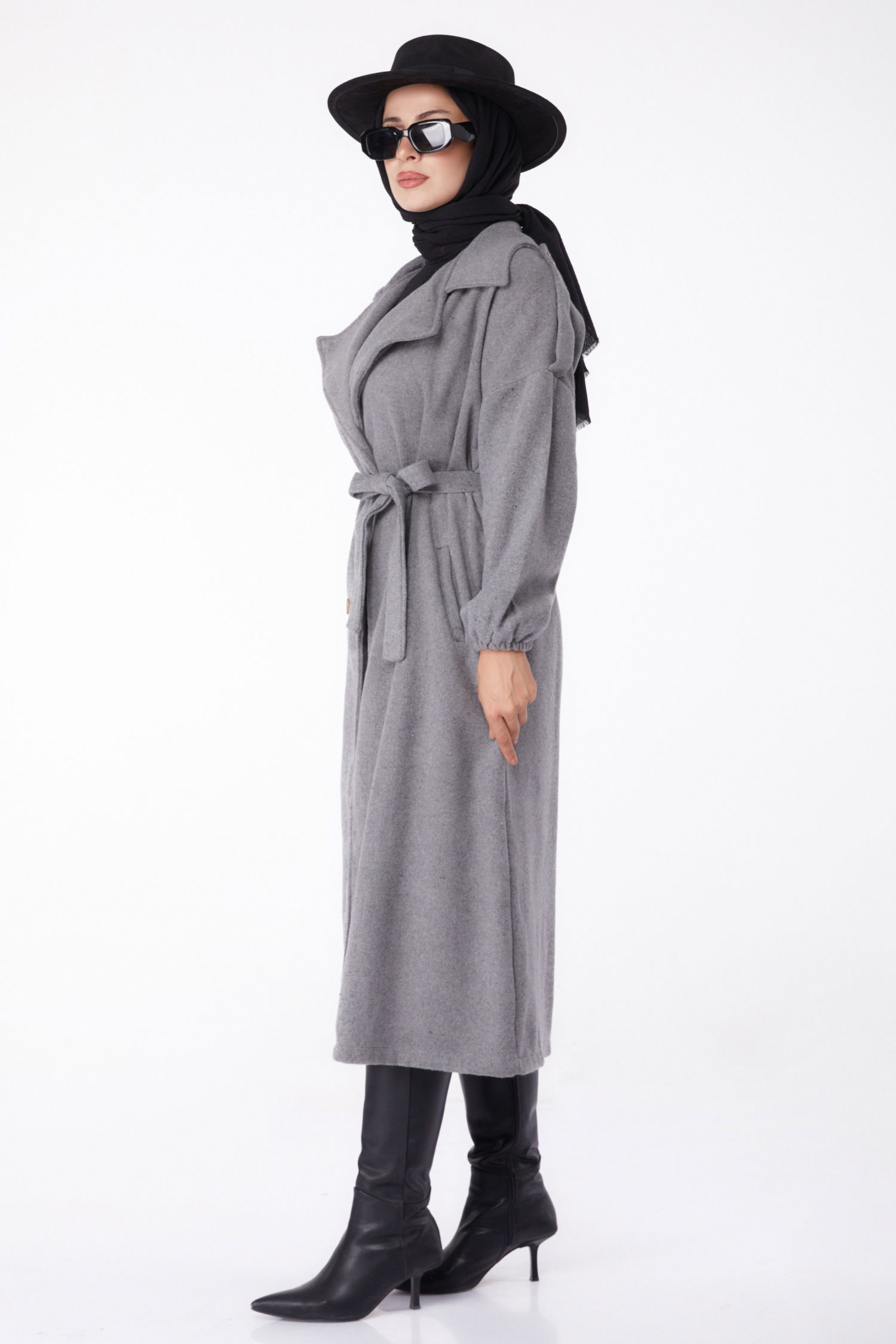 Kaşe Kaban Gri - 13288 - 5