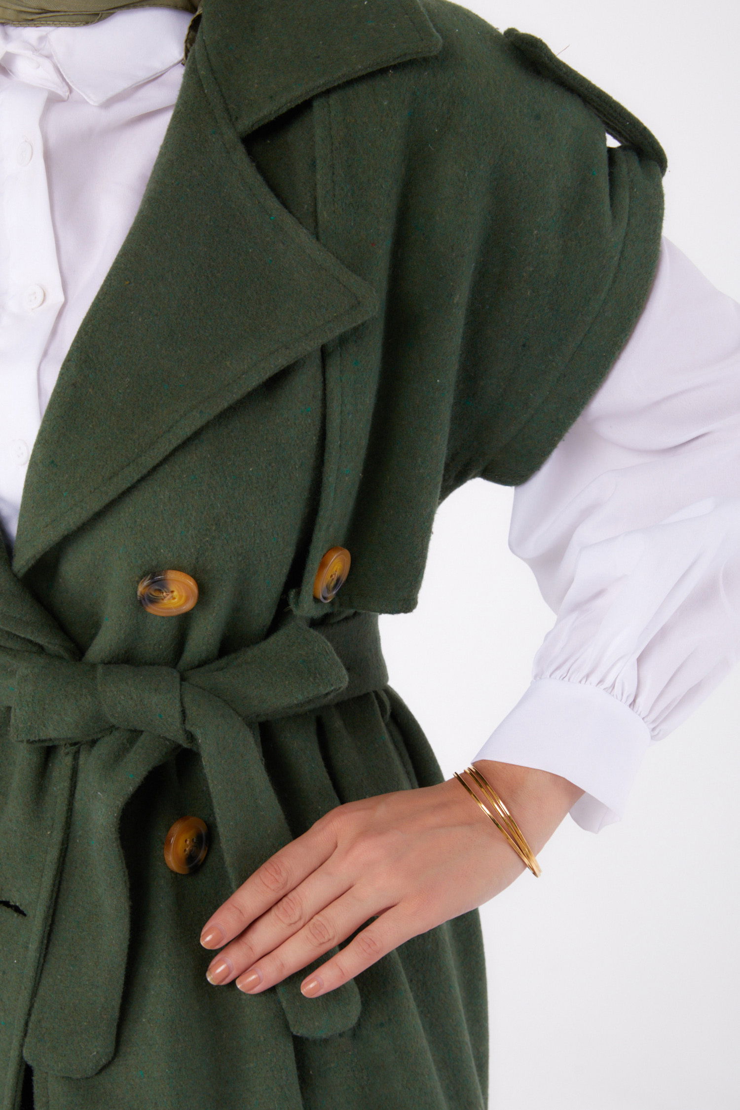 Kolsuz Kaşe Kaban Haki - 13285 - 20