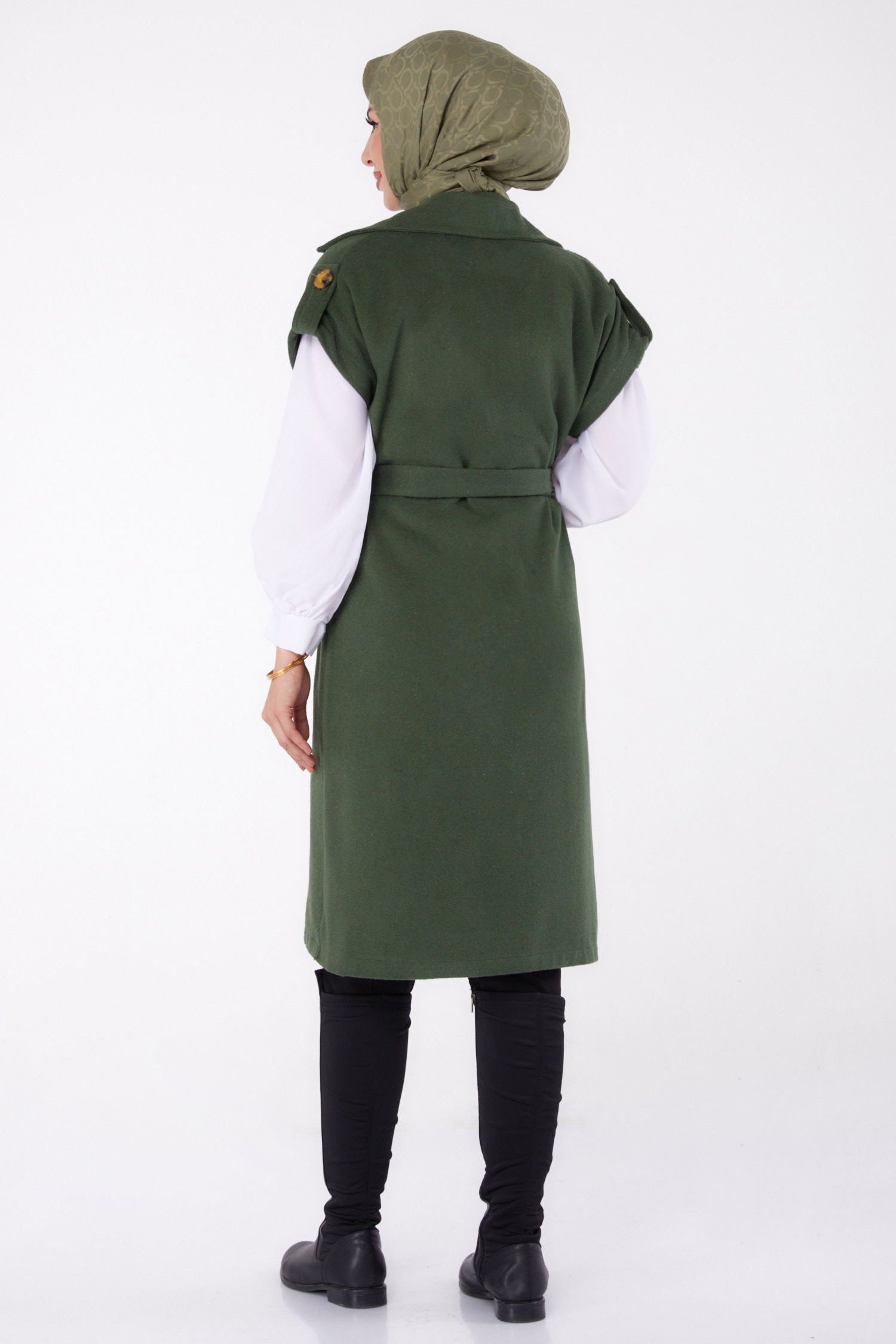 Kolsuz Kaşe Kaban Haki - 13285 - 17