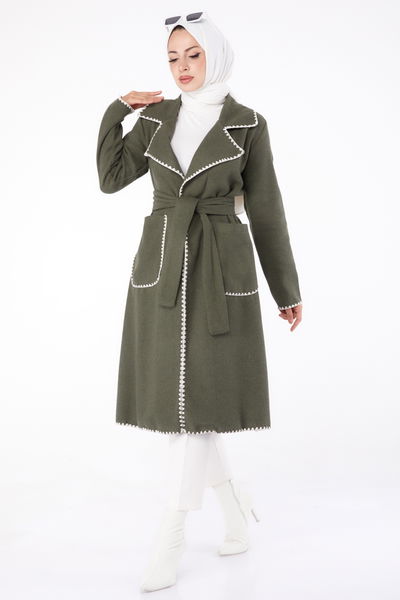 Nakış Detaylı Kaban Haki - 13284 