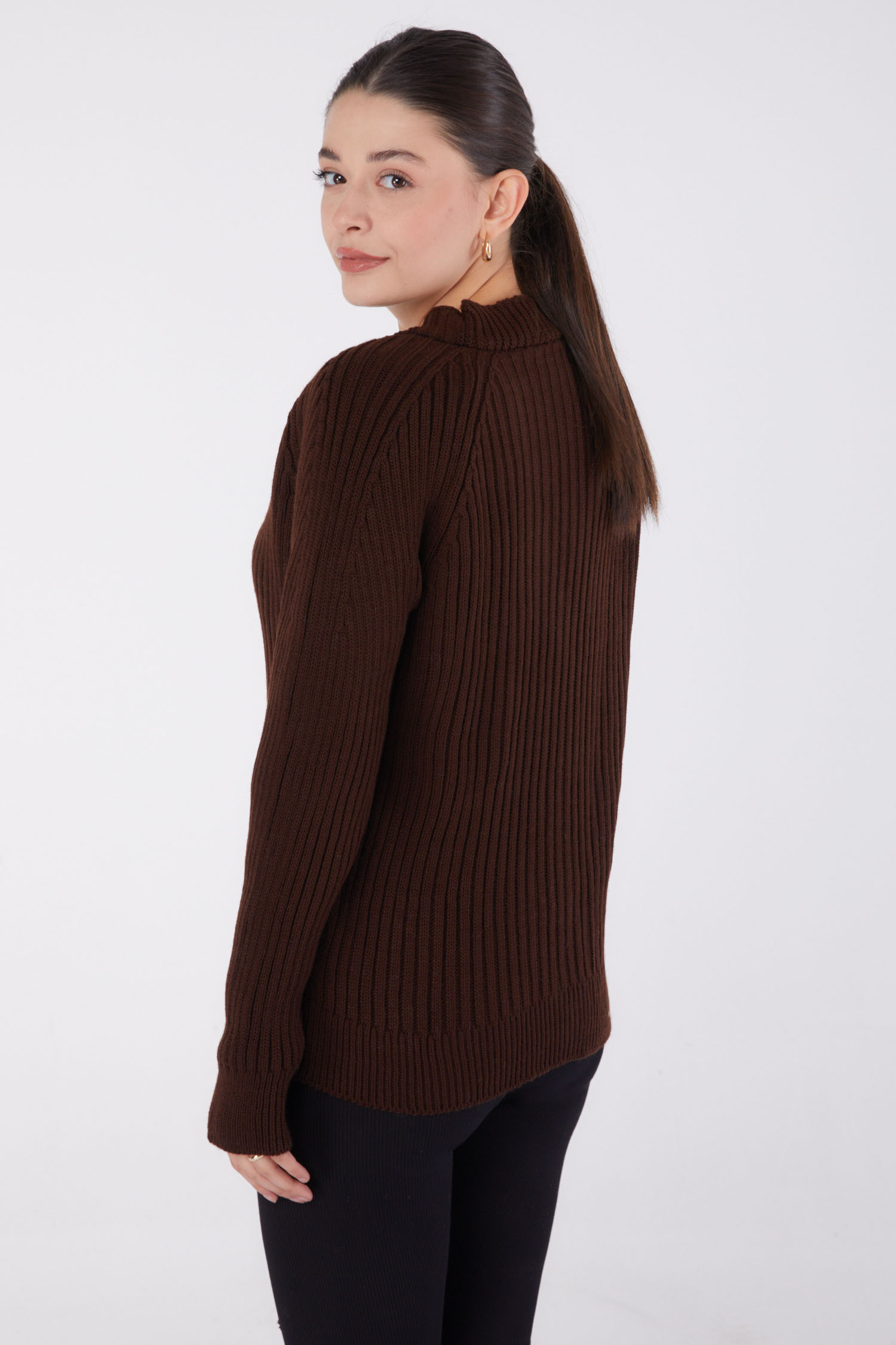 Düz Hırka Kahve - 26495 - 5