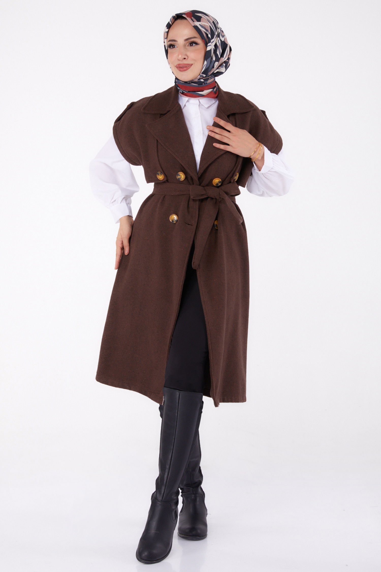 Kolsuz Kaşe Kaban Kahve - 13285 - 2
