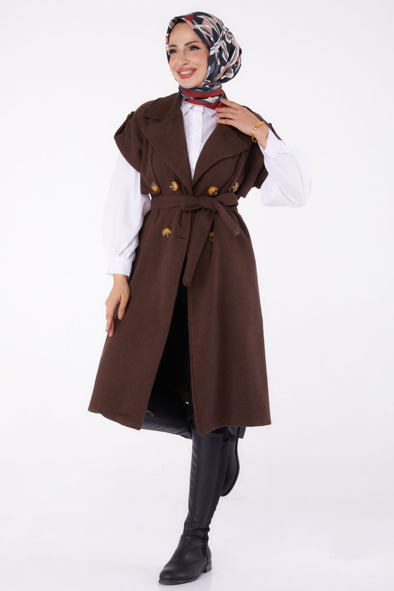 Kolsuz Kaşe Kaban Kahve - 13285 - TOFİSA