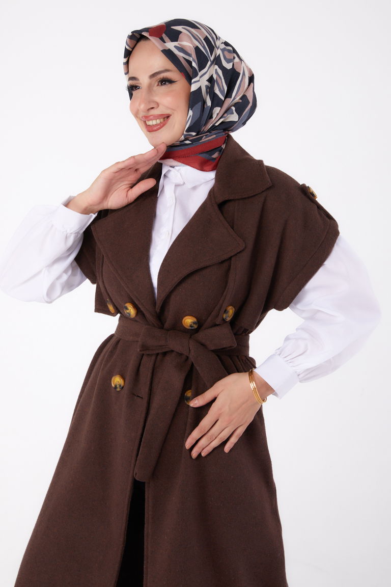 Kolsuz Kaşe Kaban Kahve - 13285 - TOFİSA