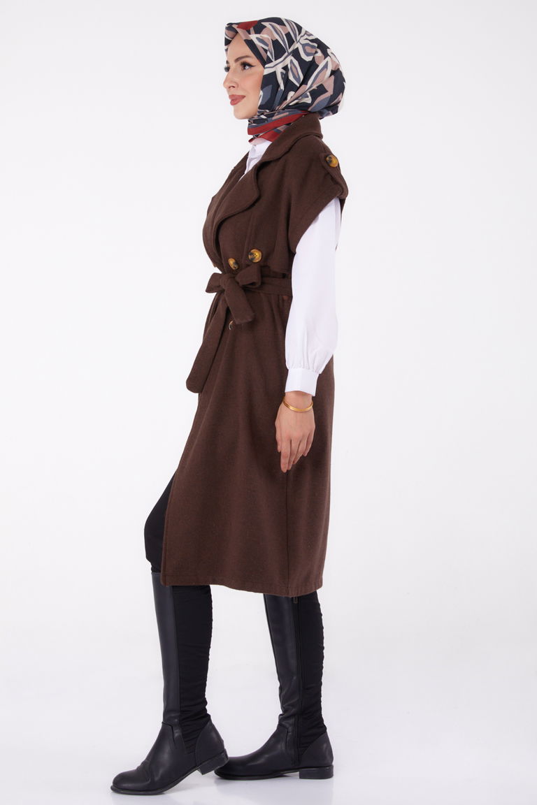 Kolsuz Kaşe Kaban Kahve - 13285 - TOFİSA