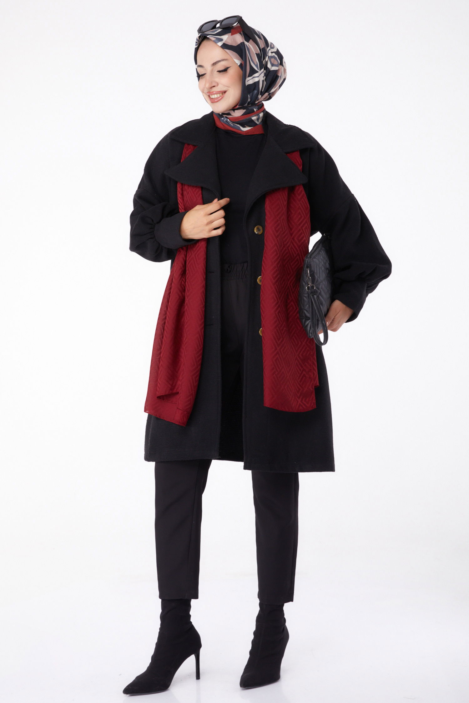 Kaşe Kaban Siyah - 13289 - 2