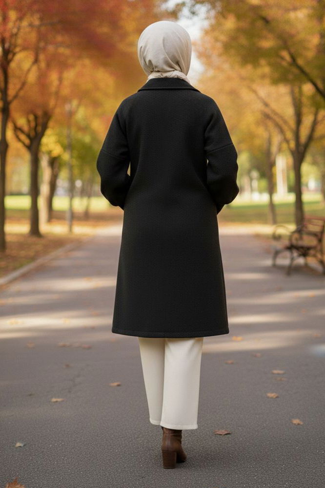 Kaşe Kaban Siyah - 13289 - TOFİSA