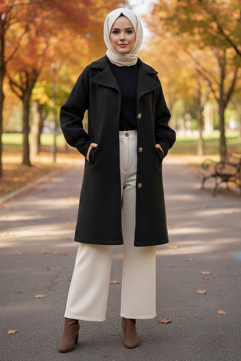 Kaşe Kaban Siyah - 13289 - TOFİSA