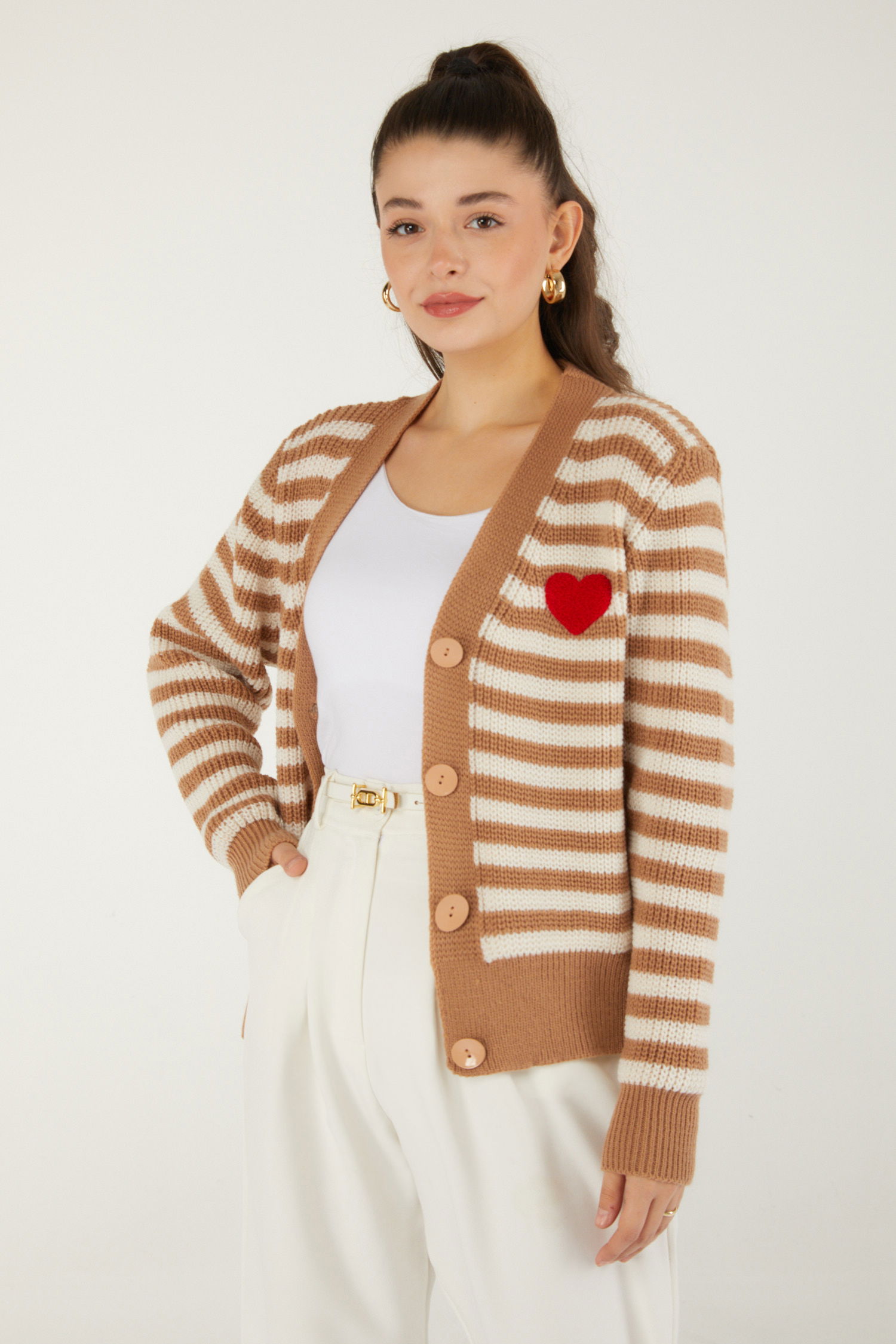 Kalpli Hırka Vizon - 26487 - 4