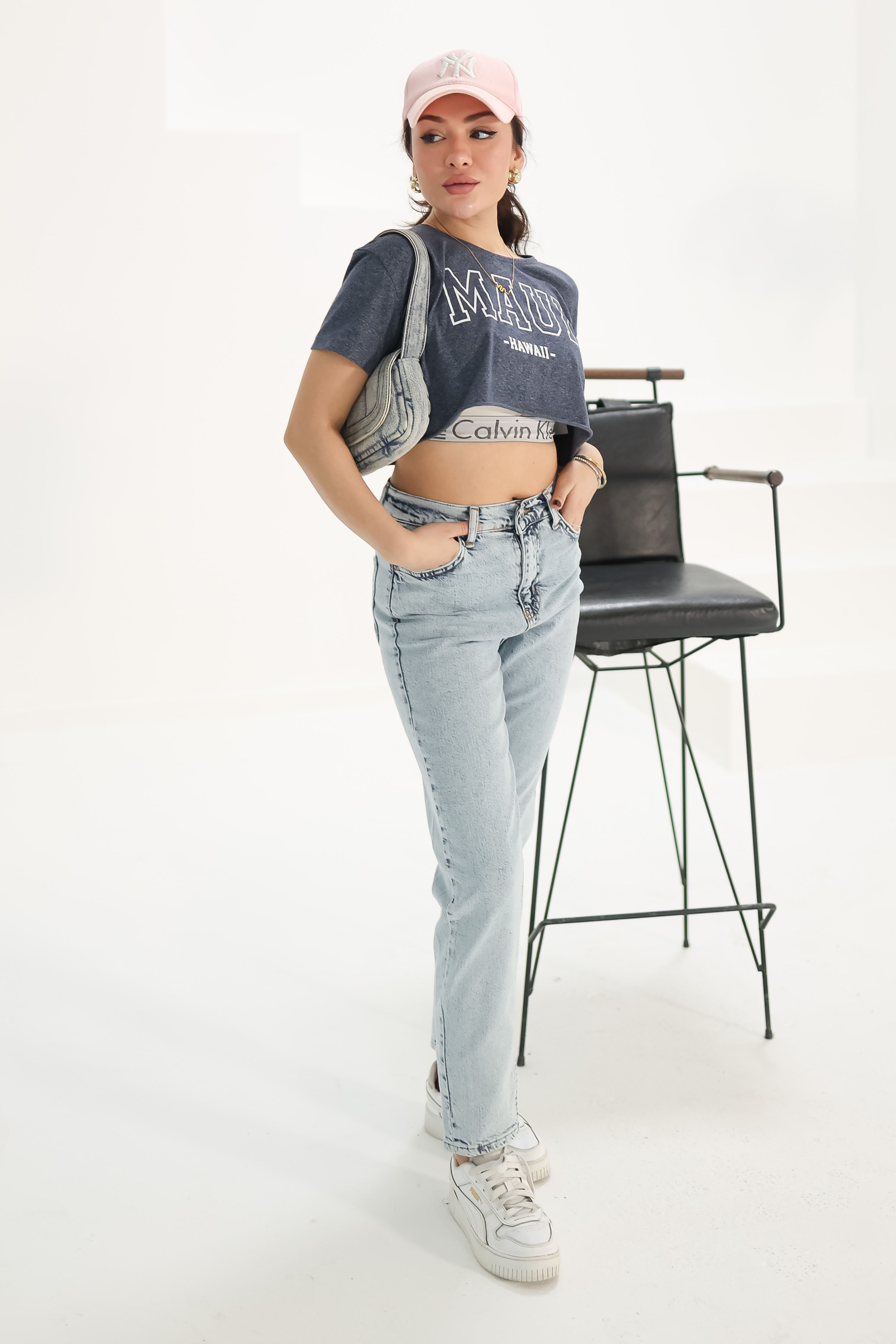 Düz Orta Kadın Acik Mavi Slim Fit Mom Jeans - 13360 - 3