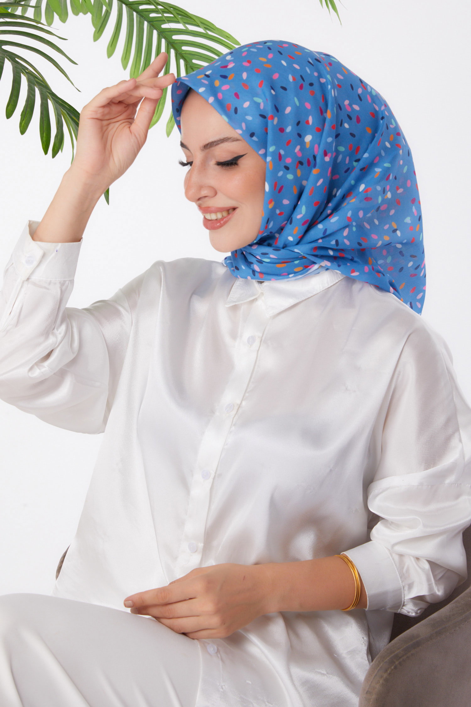 Desenli Eşarp Bebe Mavi - 25972 - 2