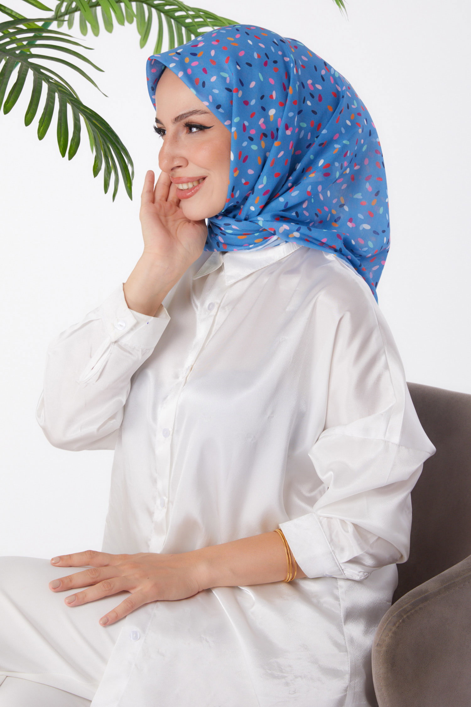 Desenli Eşarp Bebe Mavi - 25972 - 3