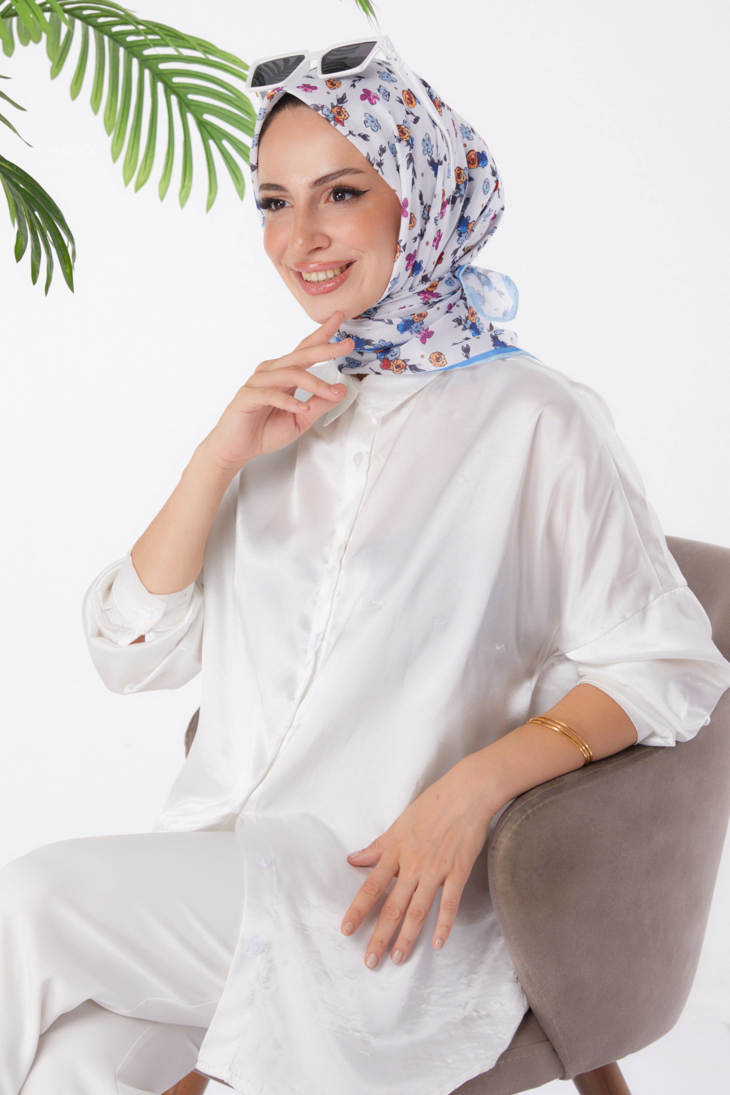 Desenli Eşarp Bebe Mavi - 25978 - 2