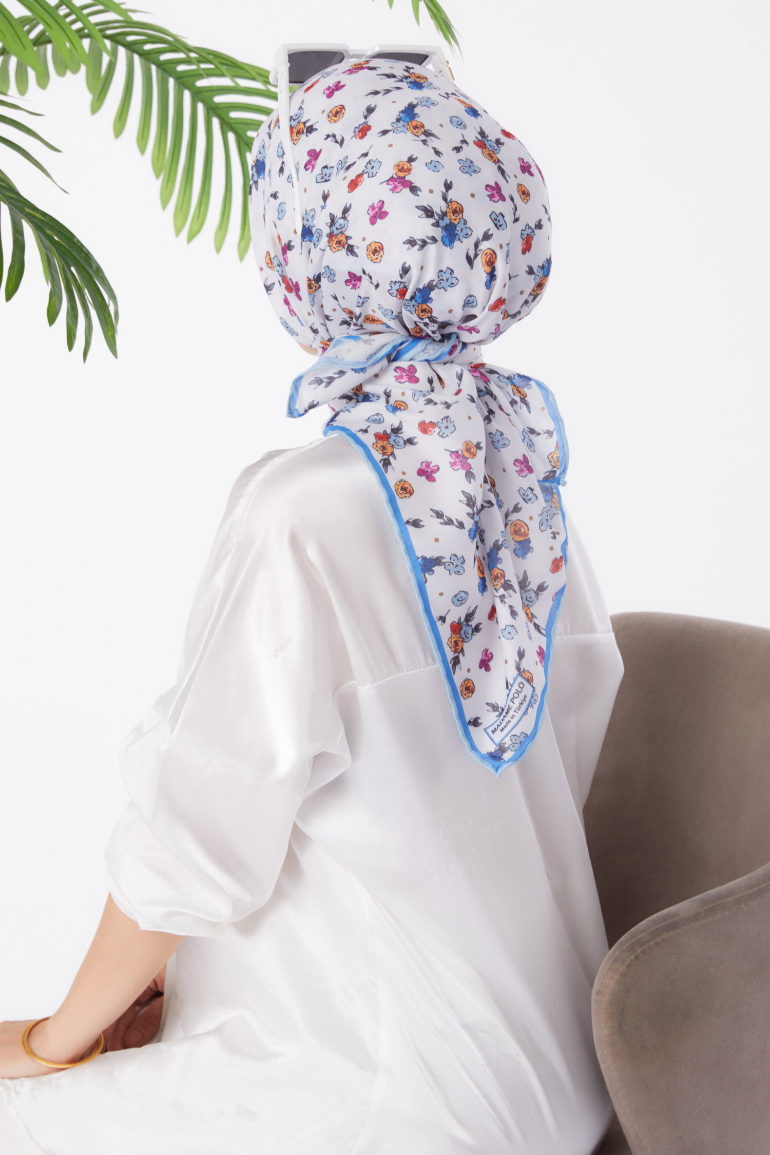 Desenli Eşarp Bebe Mavi - 25978 - 3