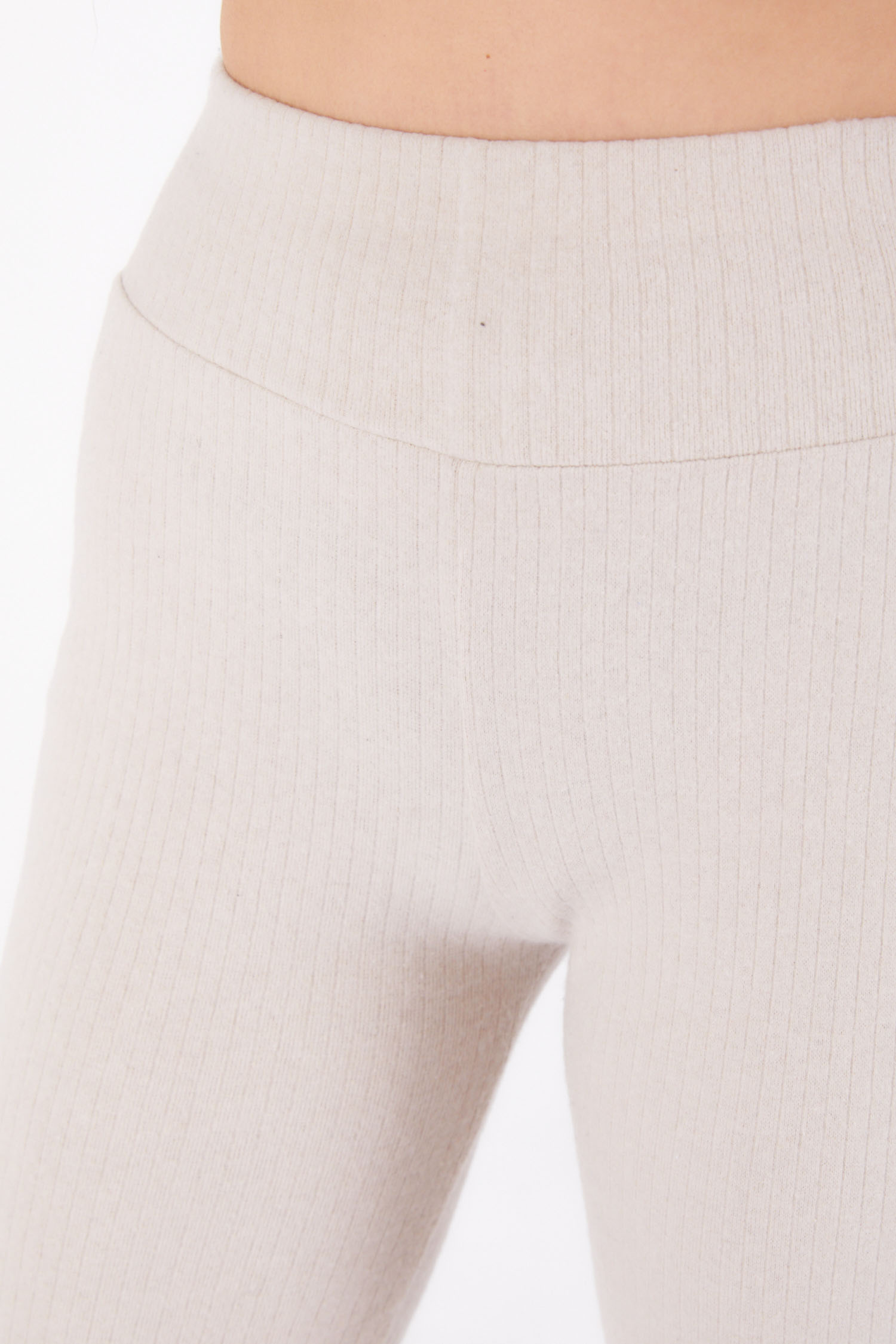 İspanyol Paça Spor Pantolon Bej - 26316 - 5