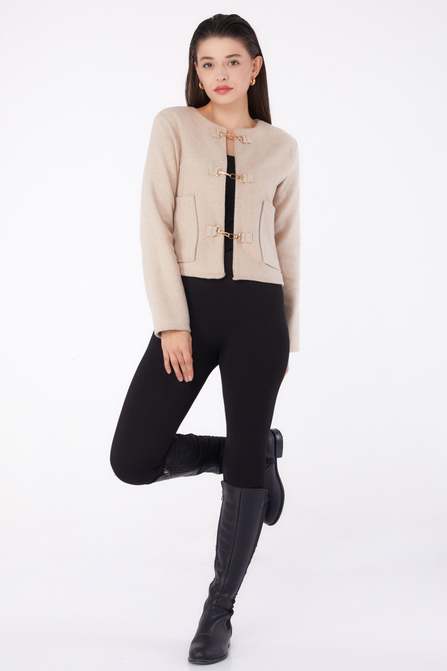 Kaşe Ceket Bej - 13291 - 2