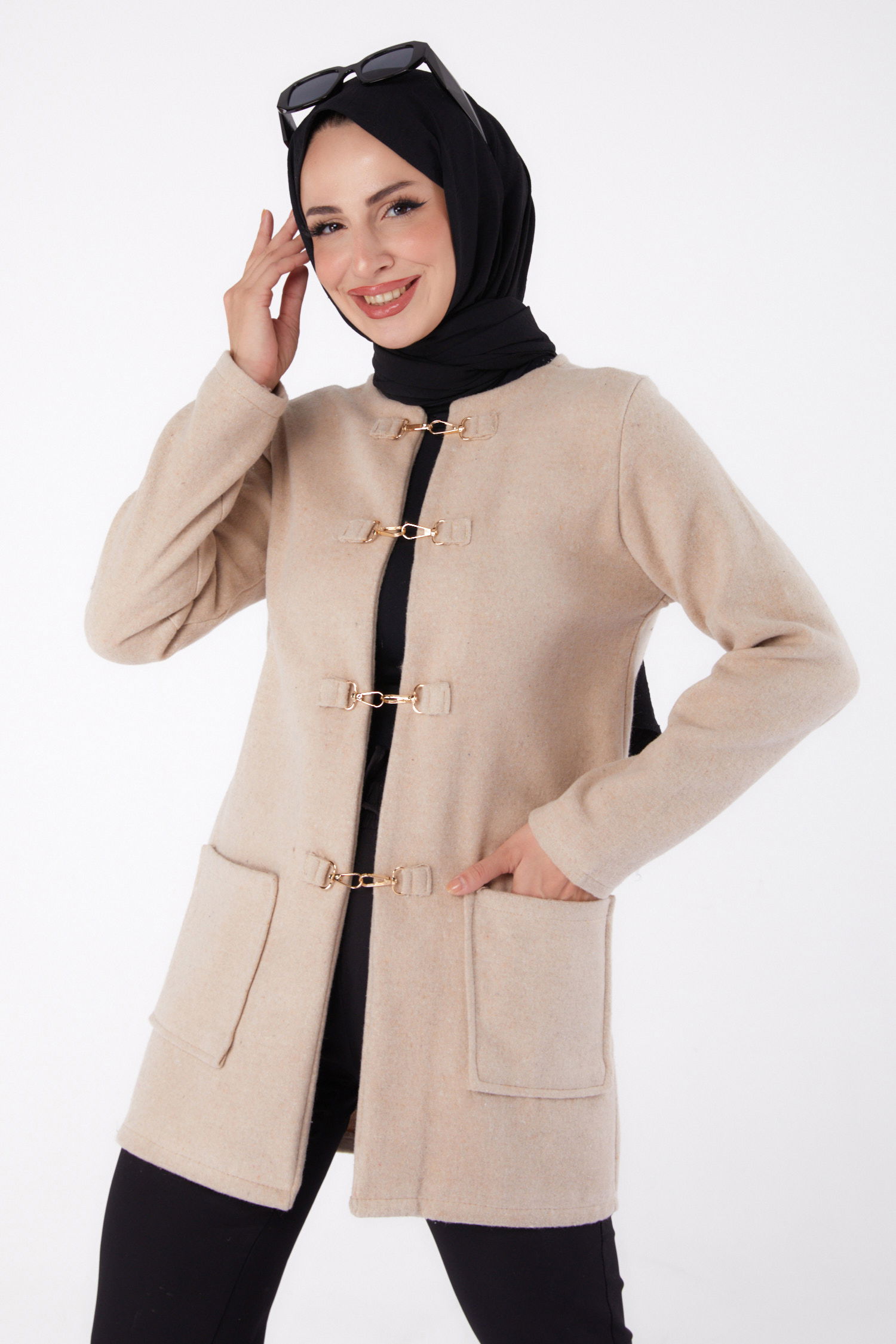 Kaşe Ceket Bej - 13292 - 3