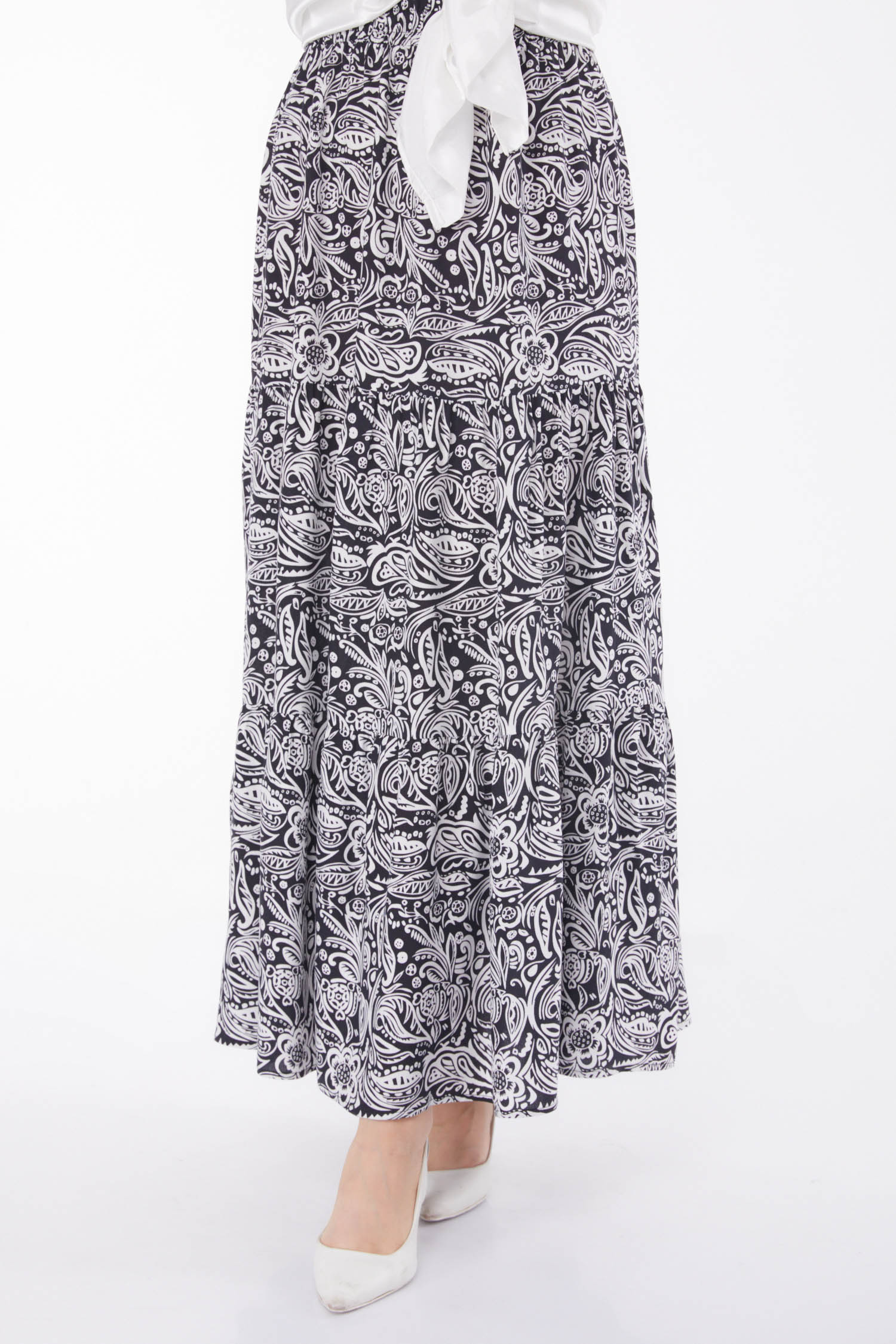 Desenli Etek Beyaz - 25793 - 3