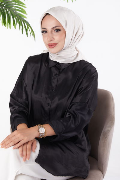 Düz Orta Kadın Beyaz Janjanlı Eşarp - 26149 