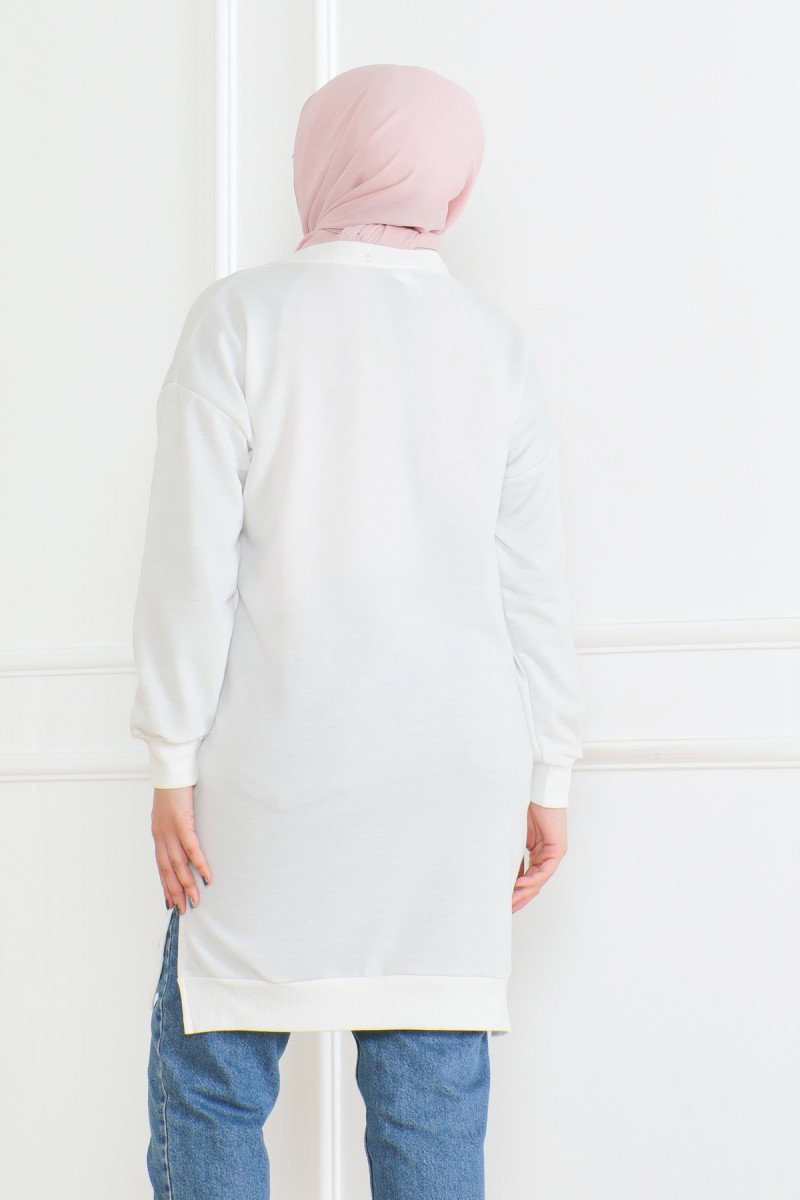 Kalpli Tunik Beyaz - 26604 - 4