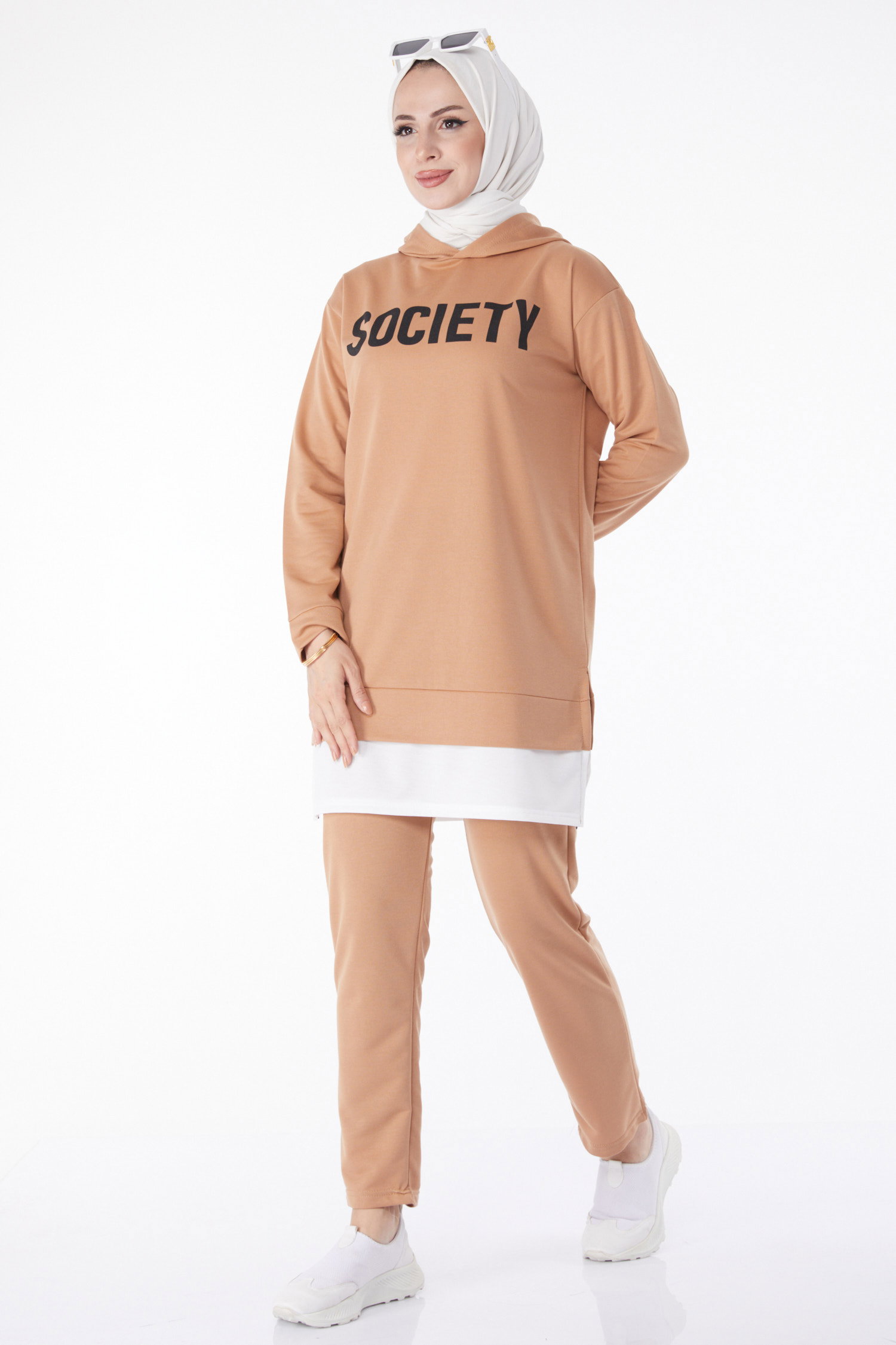 Düz Orta Kadın Biskuvi TUNIK PANTOLON - 3553 - 1