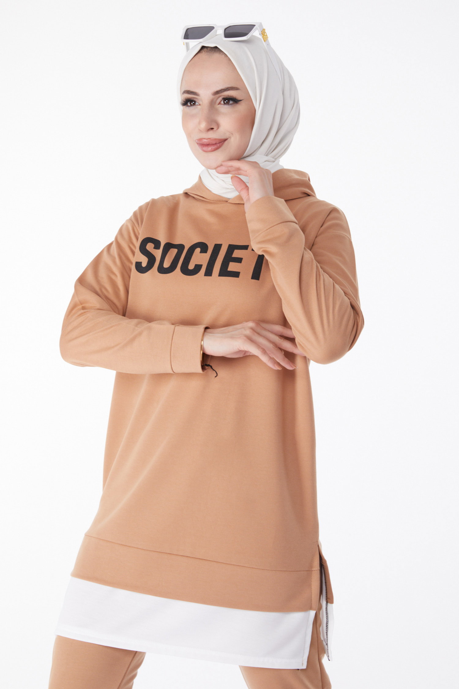 Düz Orta Kadın Biskuvi TUNIK PANTOLON - 3553 - 2