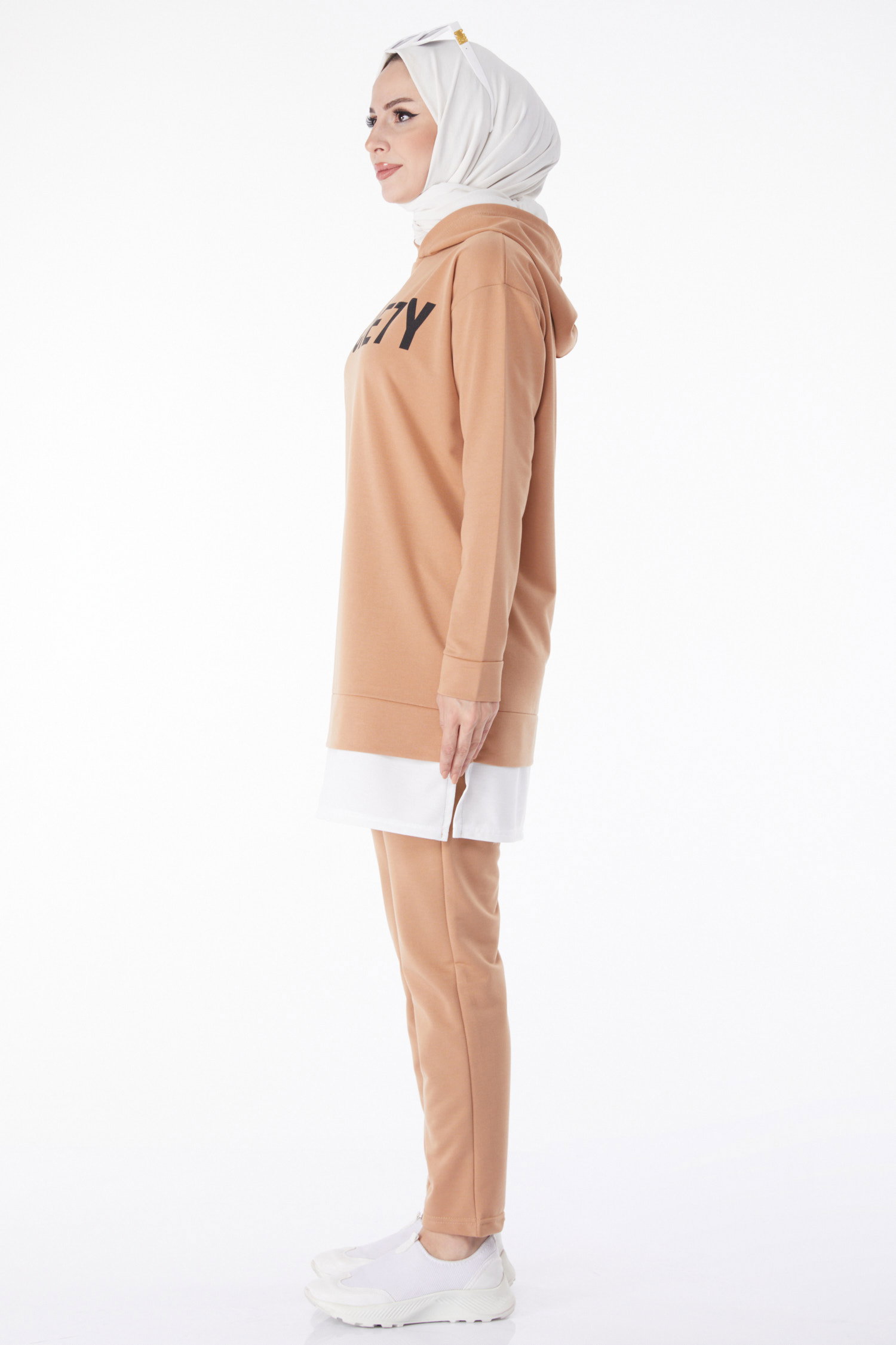 Düz Orta Kadın Biskuvi TUNIK PANTOLON - 3553 - 3