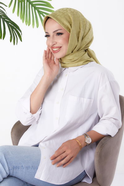Janjanlı Eşarp Fistik Yeşili - 26150 