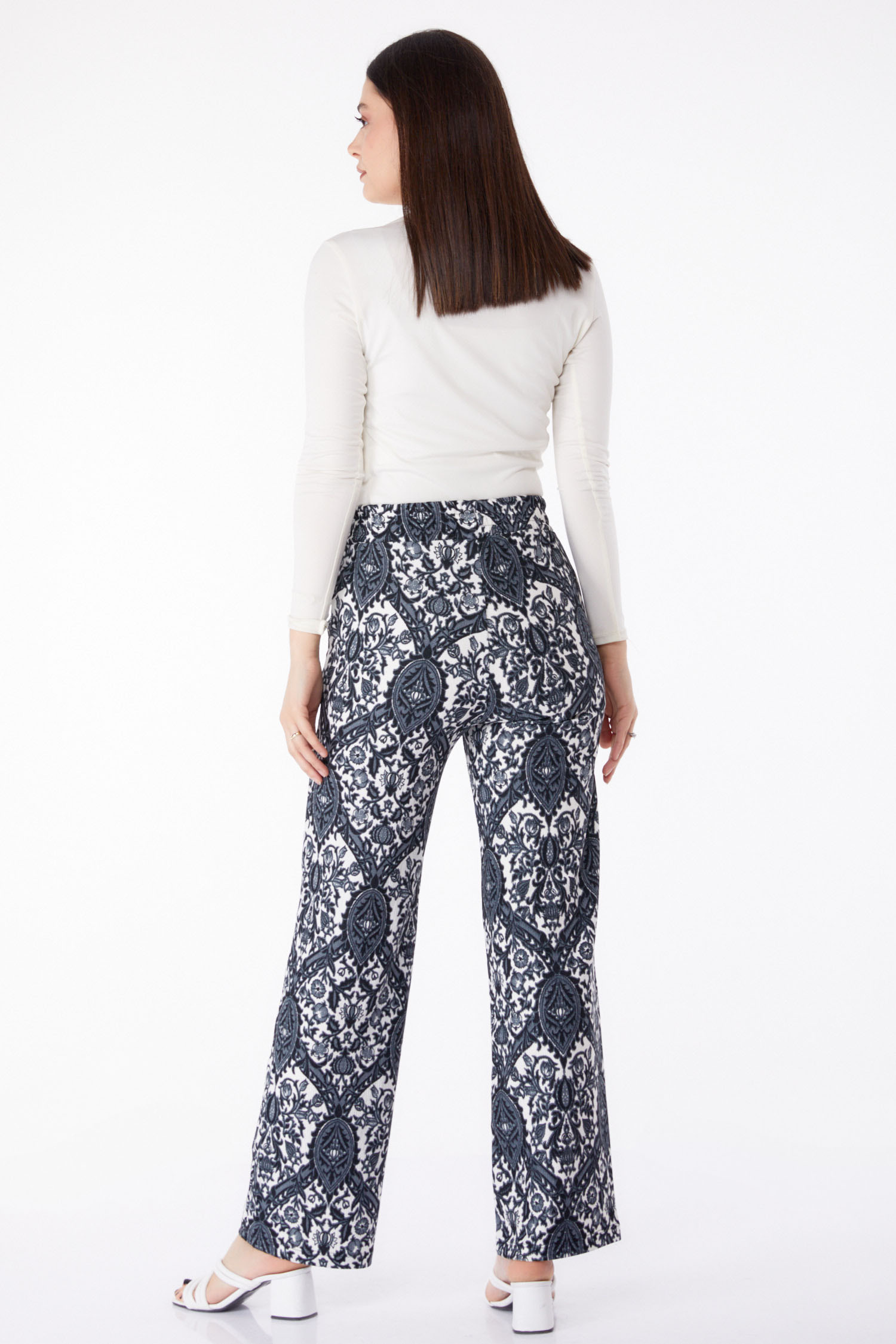 Desenli Pantolon Füme - 25313 - 5
