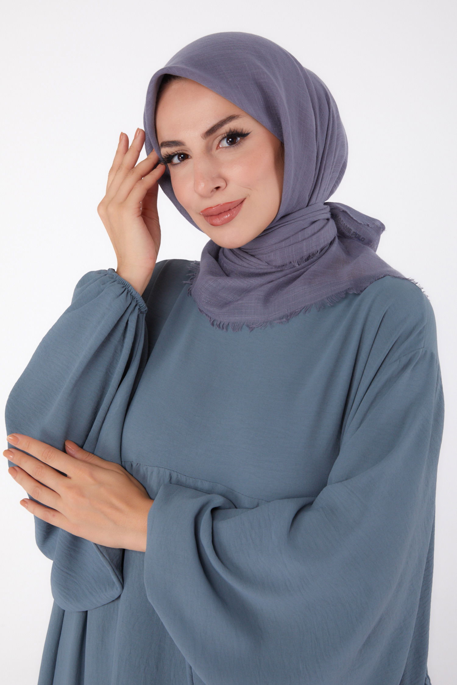 Düz Orta Kadın Füme Eşarp - 26146 - 2