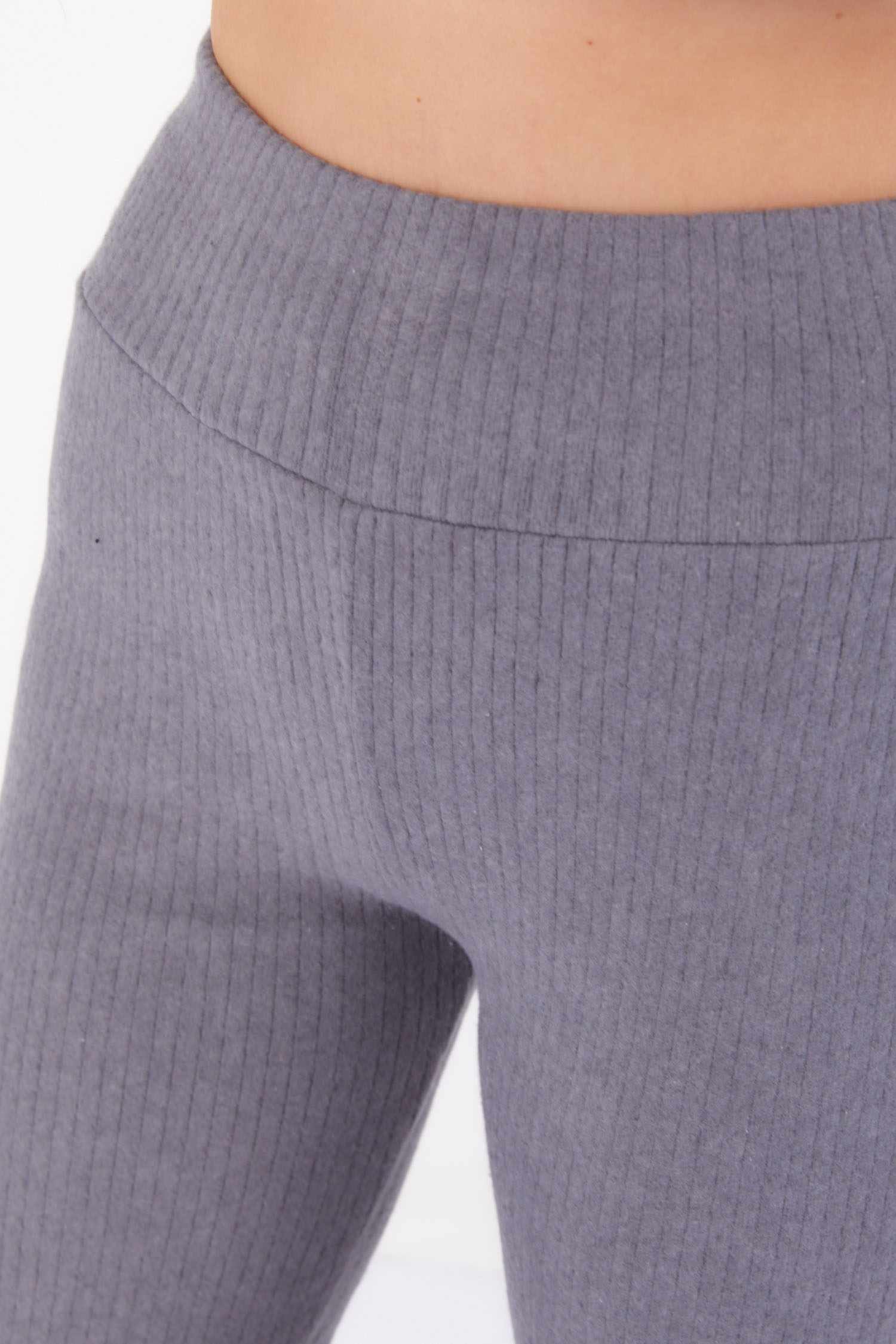Düz Orta Kadın Füme İspanyol Paça Spor Pantolon - 26316 - 5