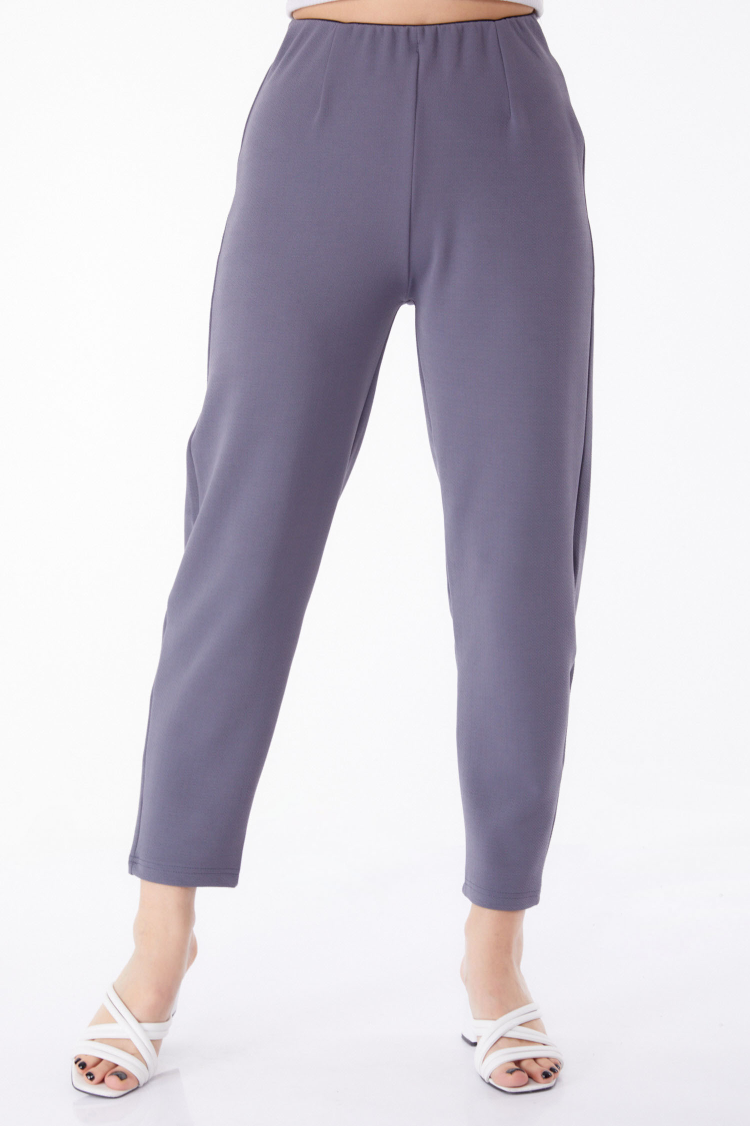 Düz Orta Kadın Füme Spor Pantolon - 25312 - 2