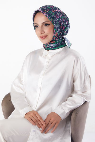 Düz Orta Kadın Fusya Desenli Eşarp - 25977 