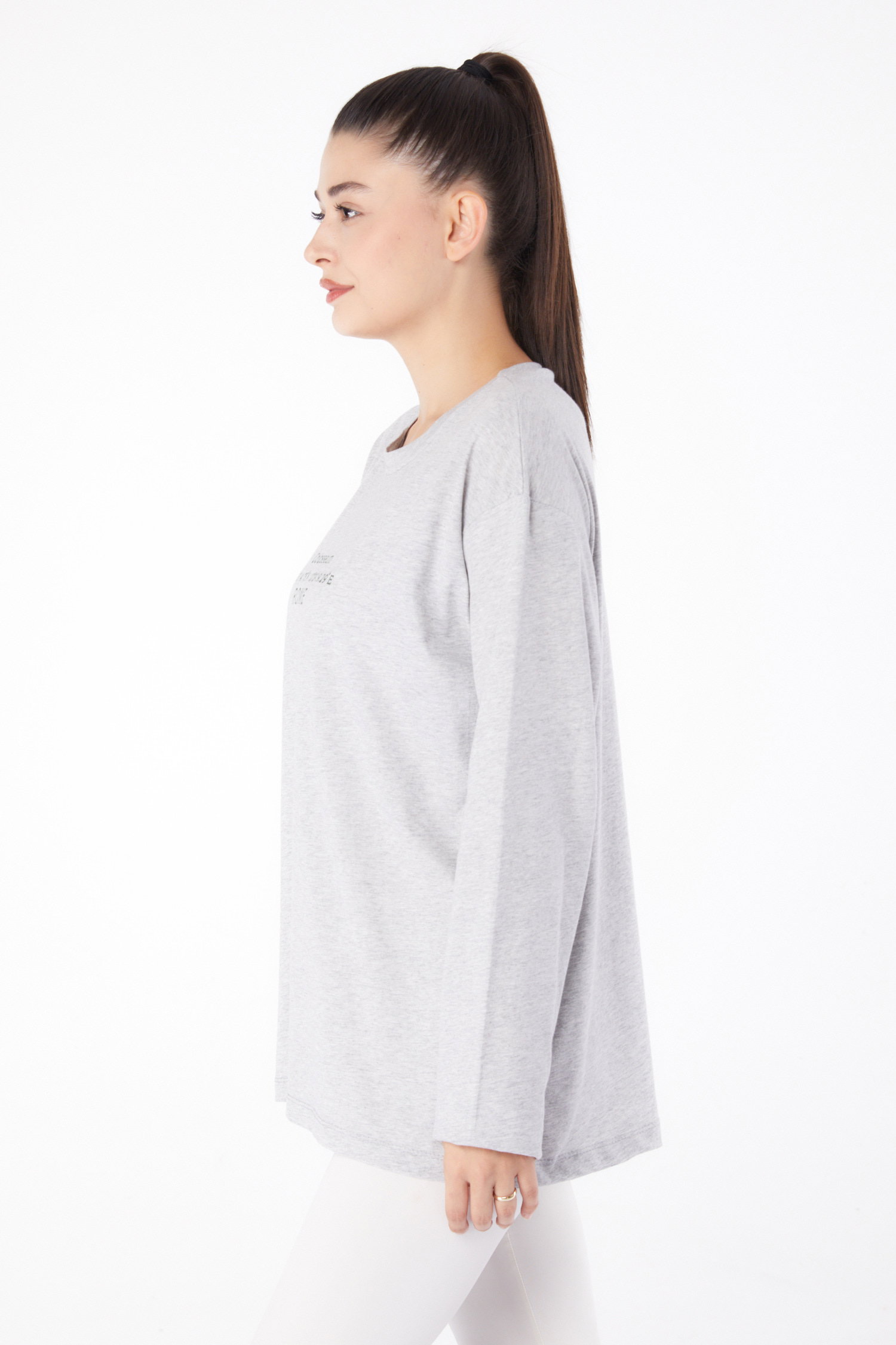 Baskılı Sweat Gri - 26264 - 4