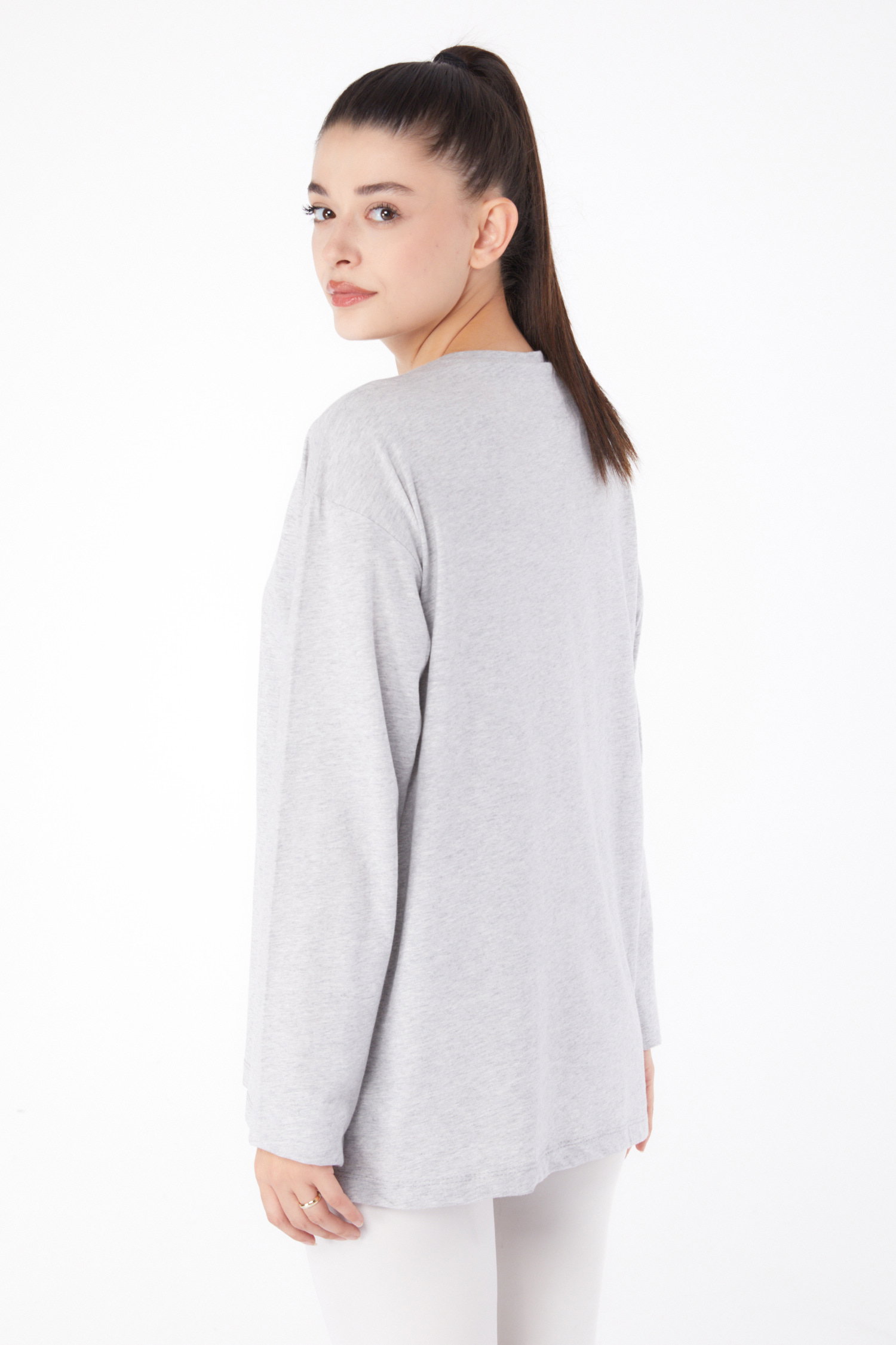 Baskılı Sweat Gri - 26264 - 5