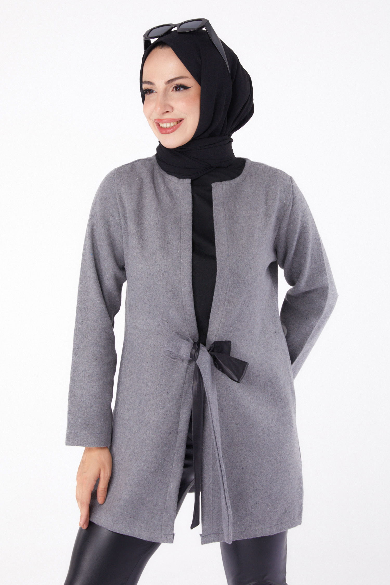 Kaşe Ceket Gri - 13286 - 3