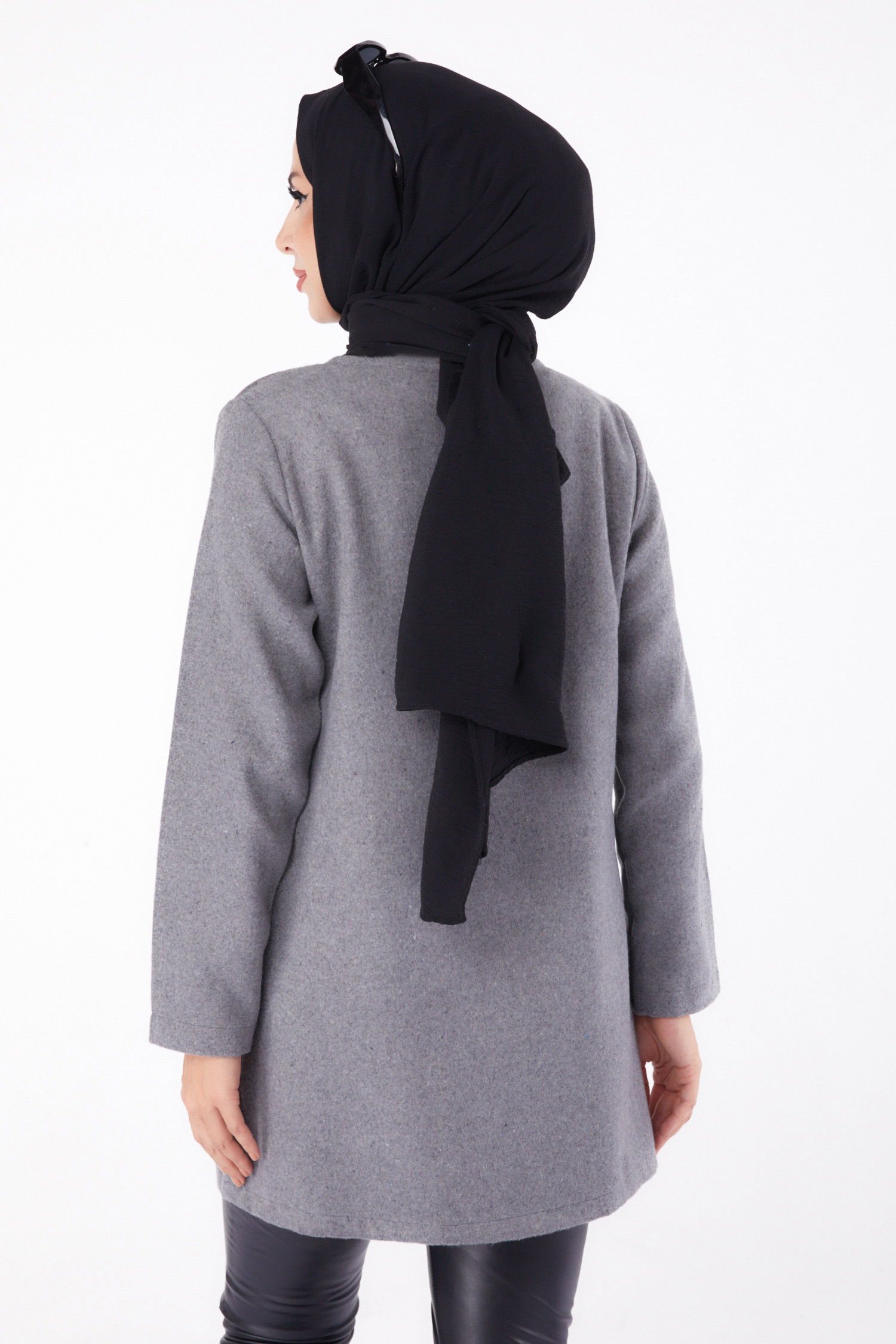 Kaşe Ceket Gri - 13286 - 5