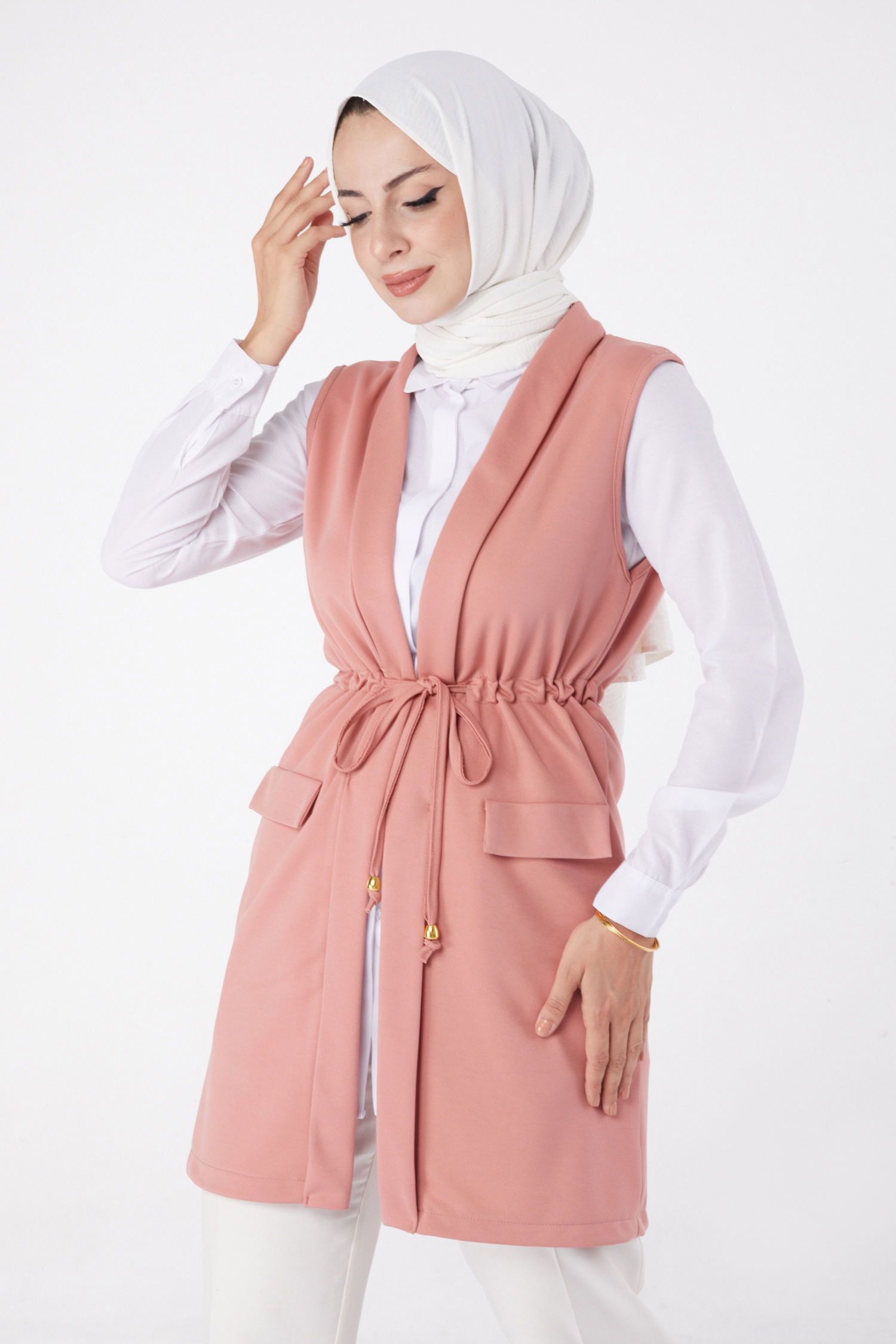 Bağcıklı Yelek Gül - 13263 - 2