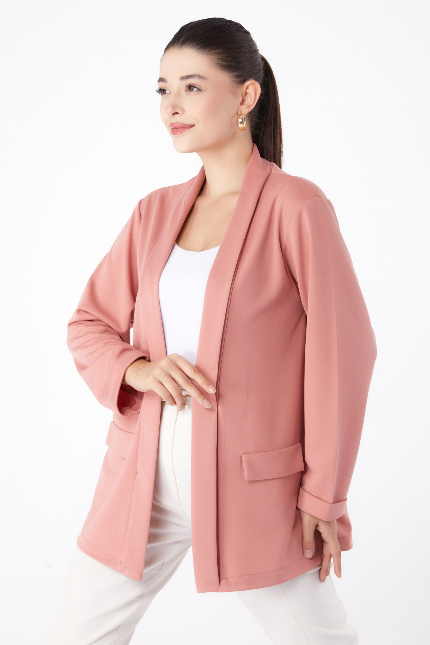 Cep Detaylı Ceket Gül - 13261 - 3