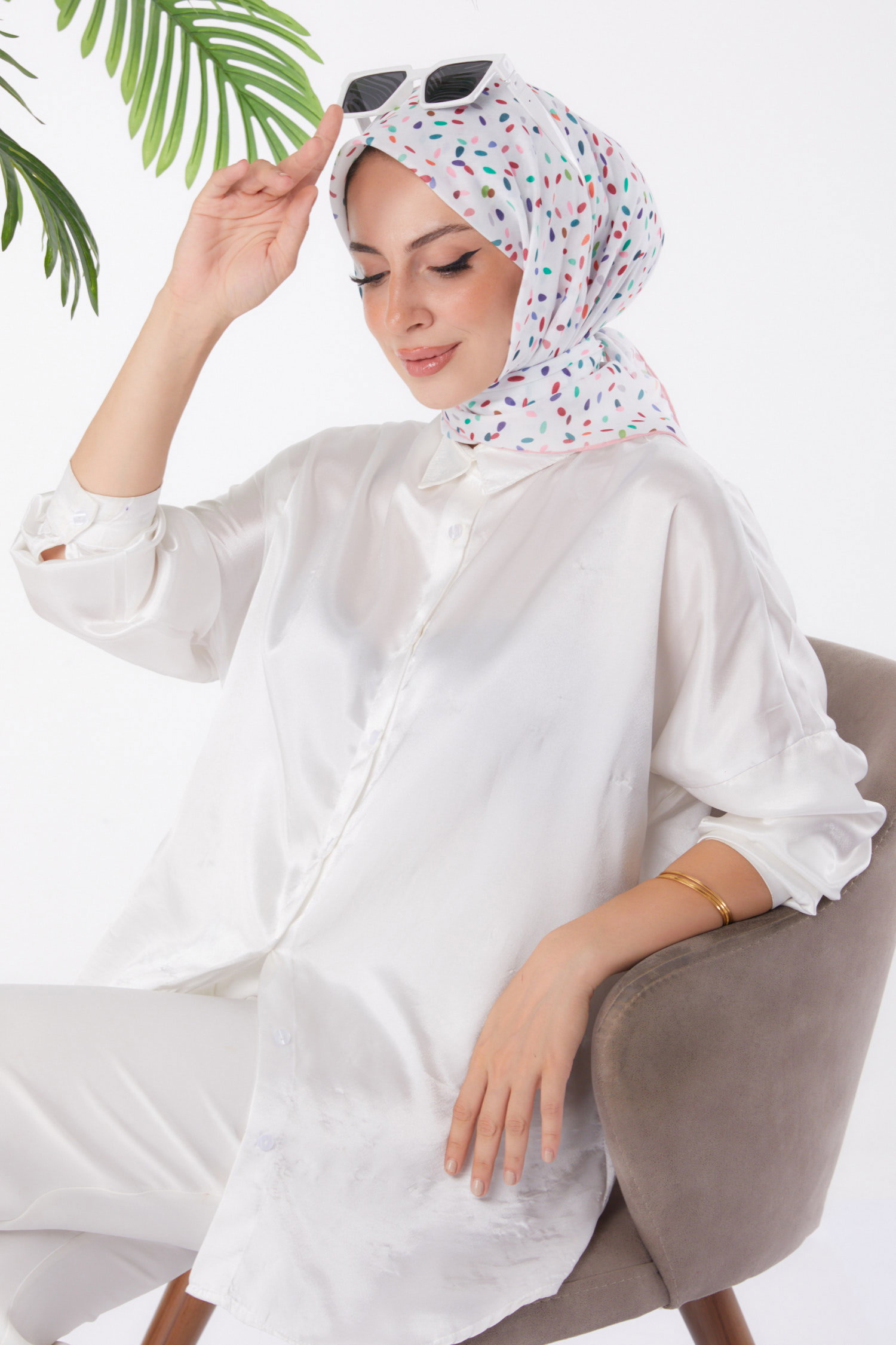 Desenli Eşarp Gül - 25972 - 1
