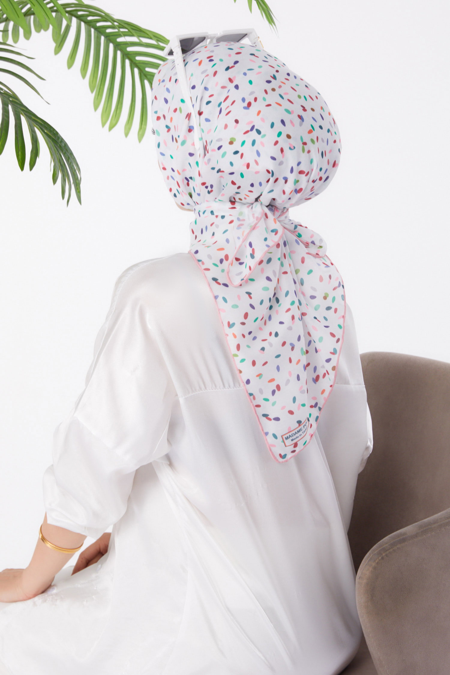 Desenli Eşarp Gül - 25972 - 3