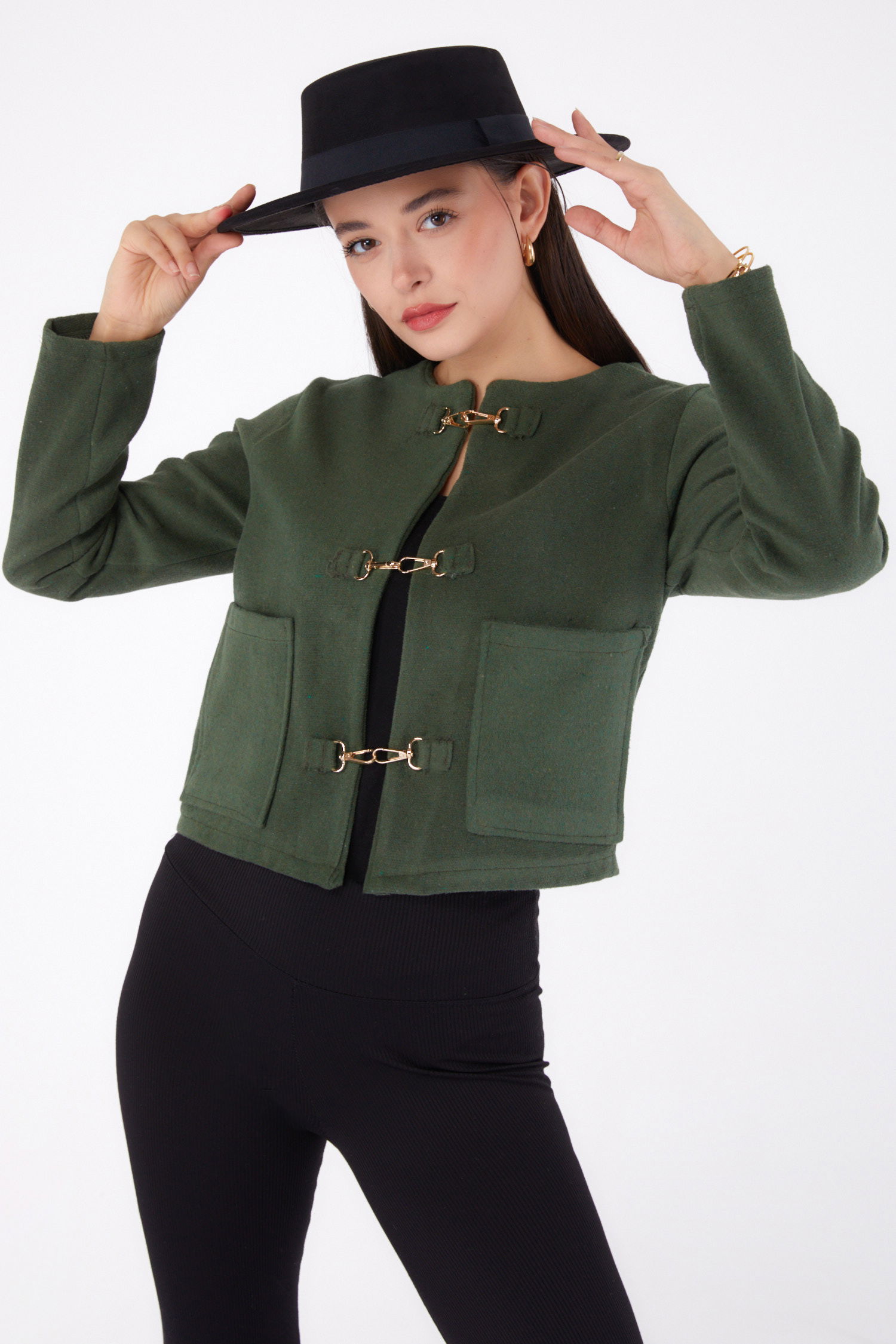 Kaşe Ceket Haki - 13291 - 2