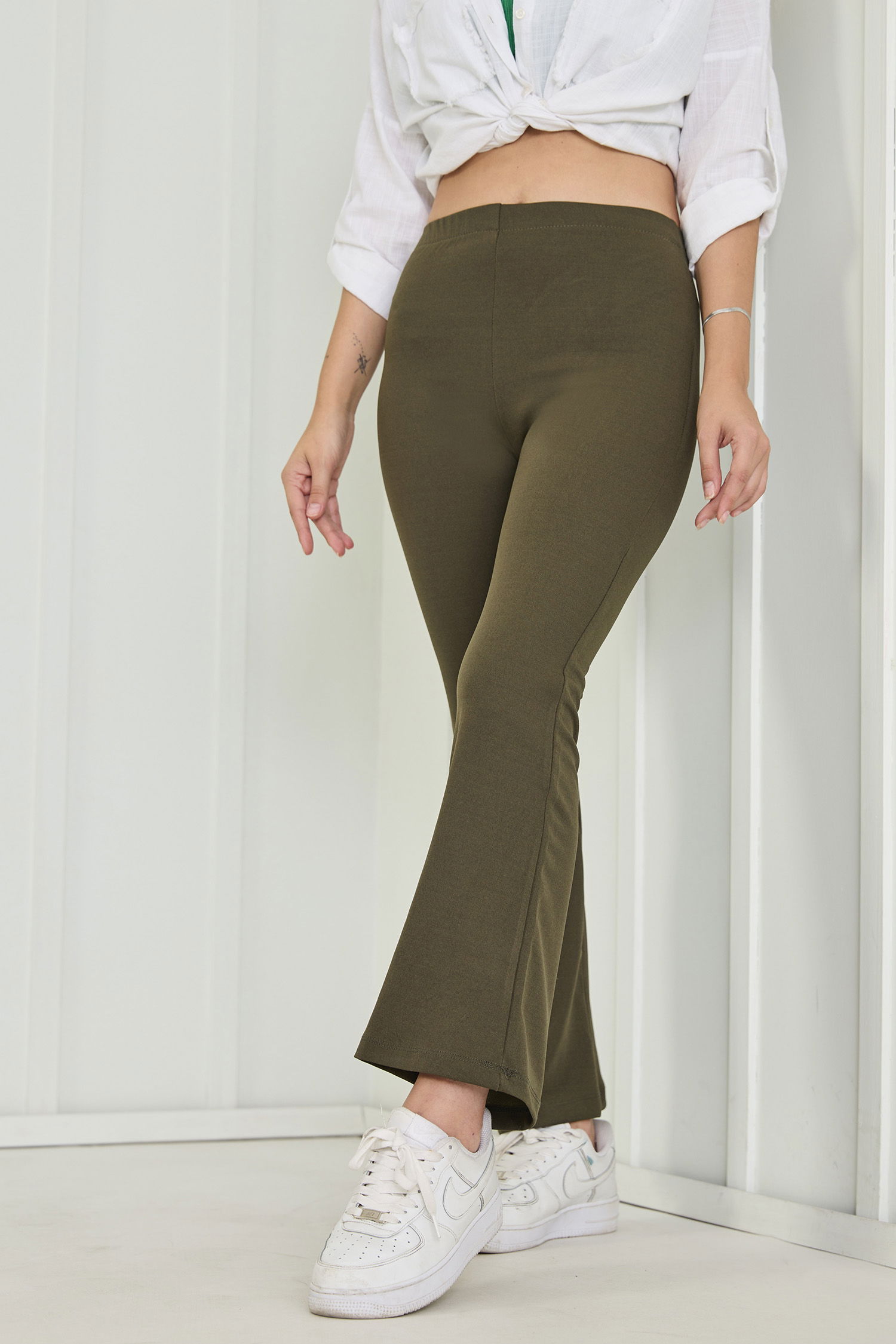 Düz Orta Kadın Haki PANTOLON - 26262 - 3