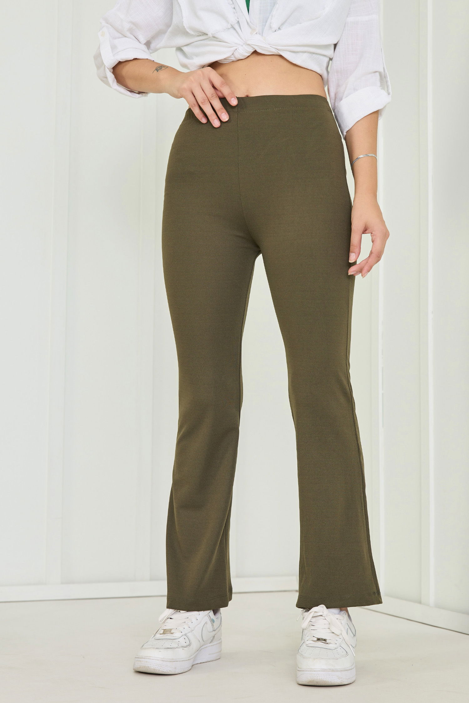 Düz Orta Kadın Haki PANTOLON - 26262 - 4