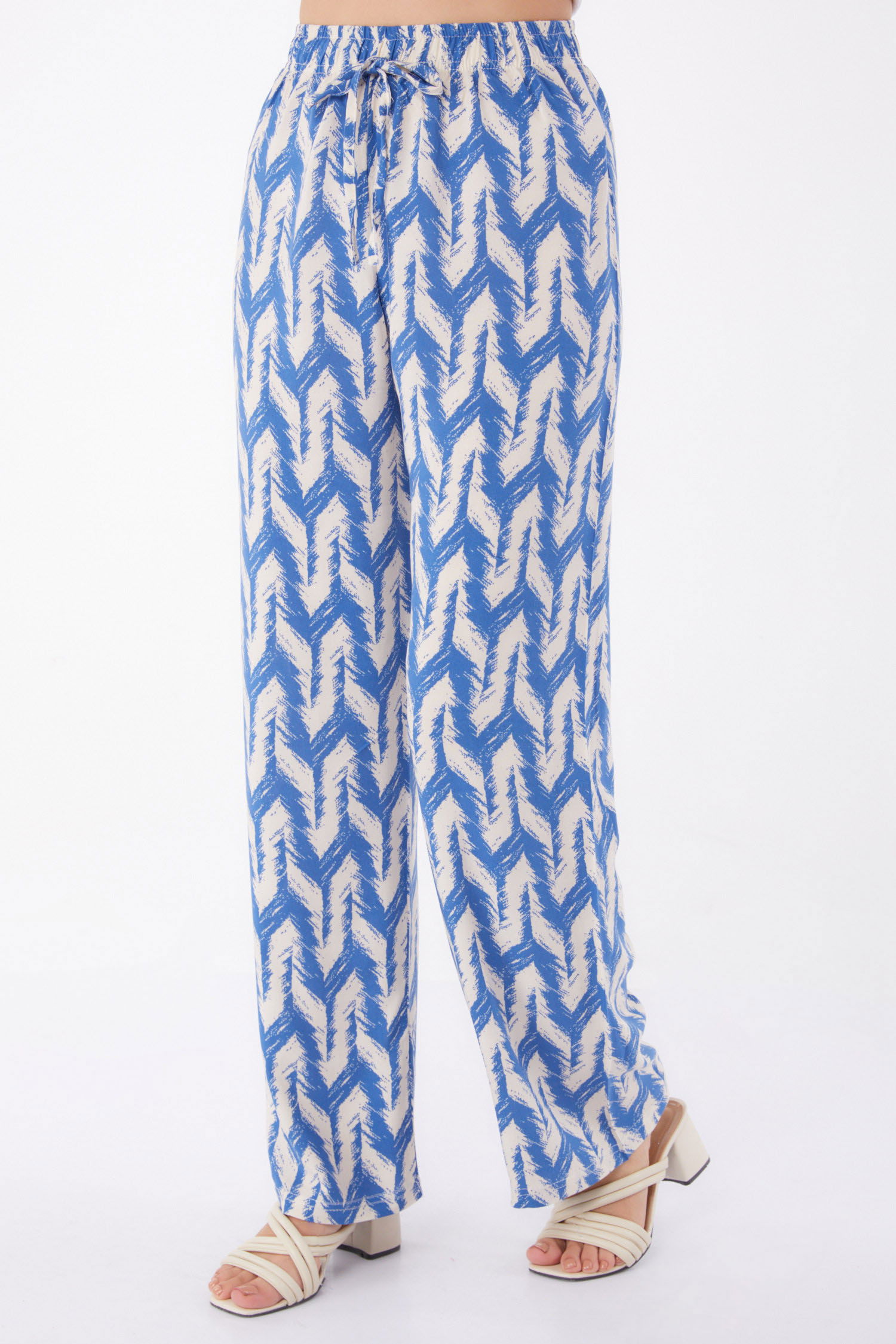 Desenli Pantolon Indigo - 13264 - 2
