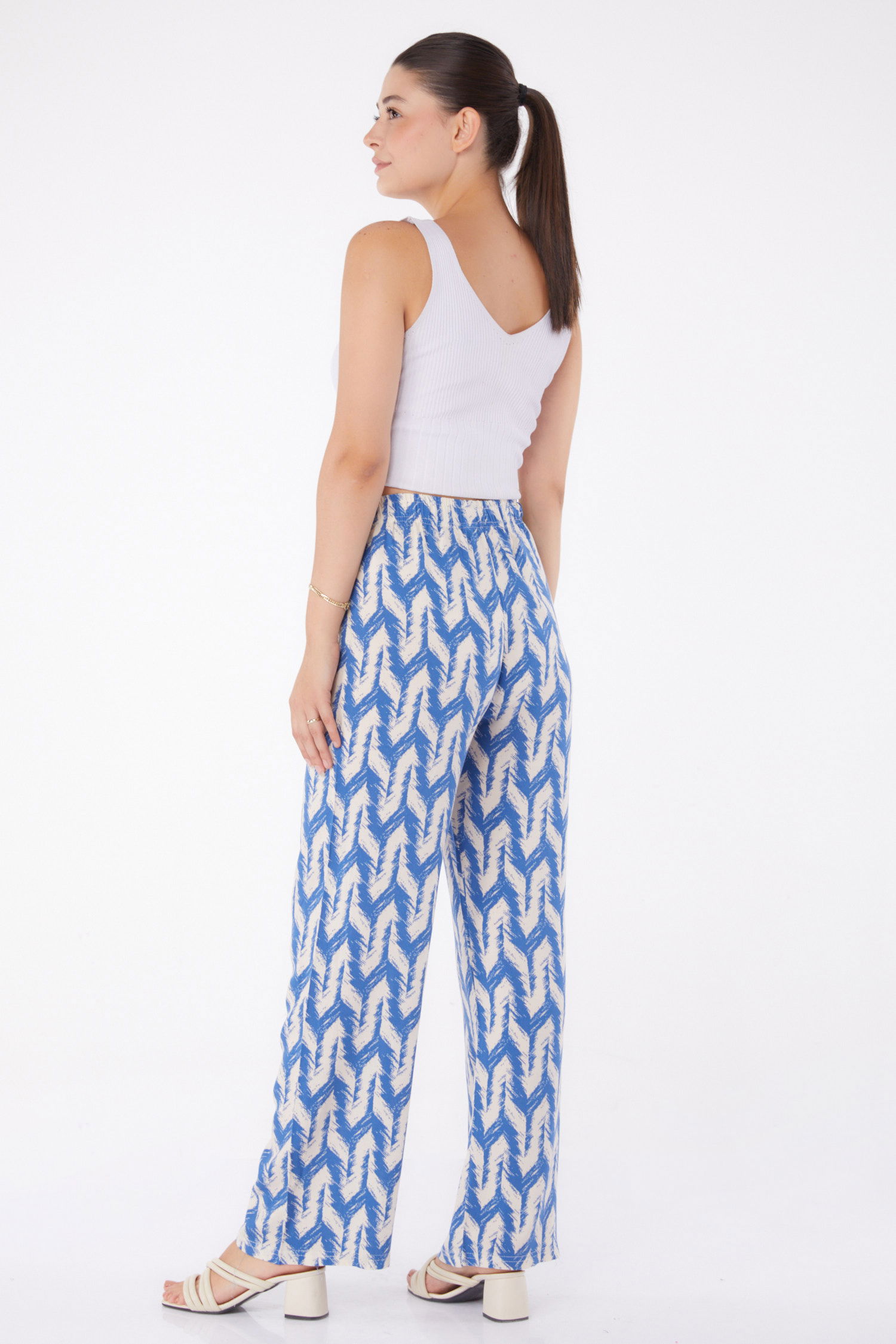 Desenli Pantolon Indigo - 13264 - 4