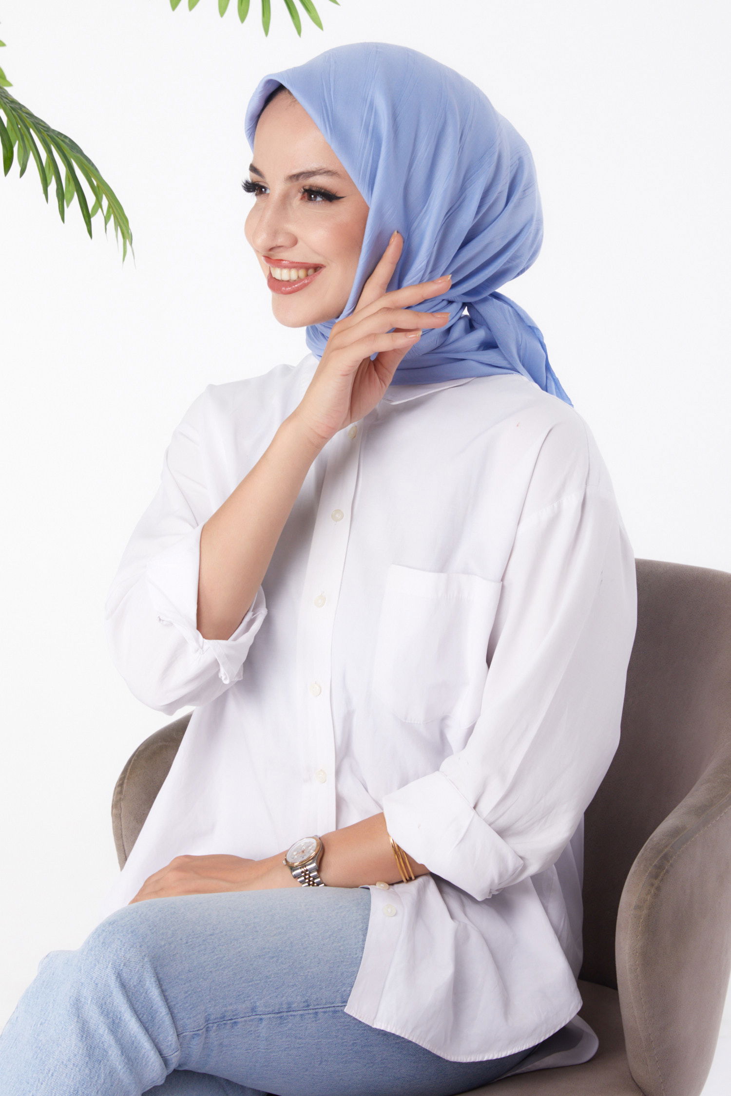 Piliseli Eşarp Indigo - 26147 - 2