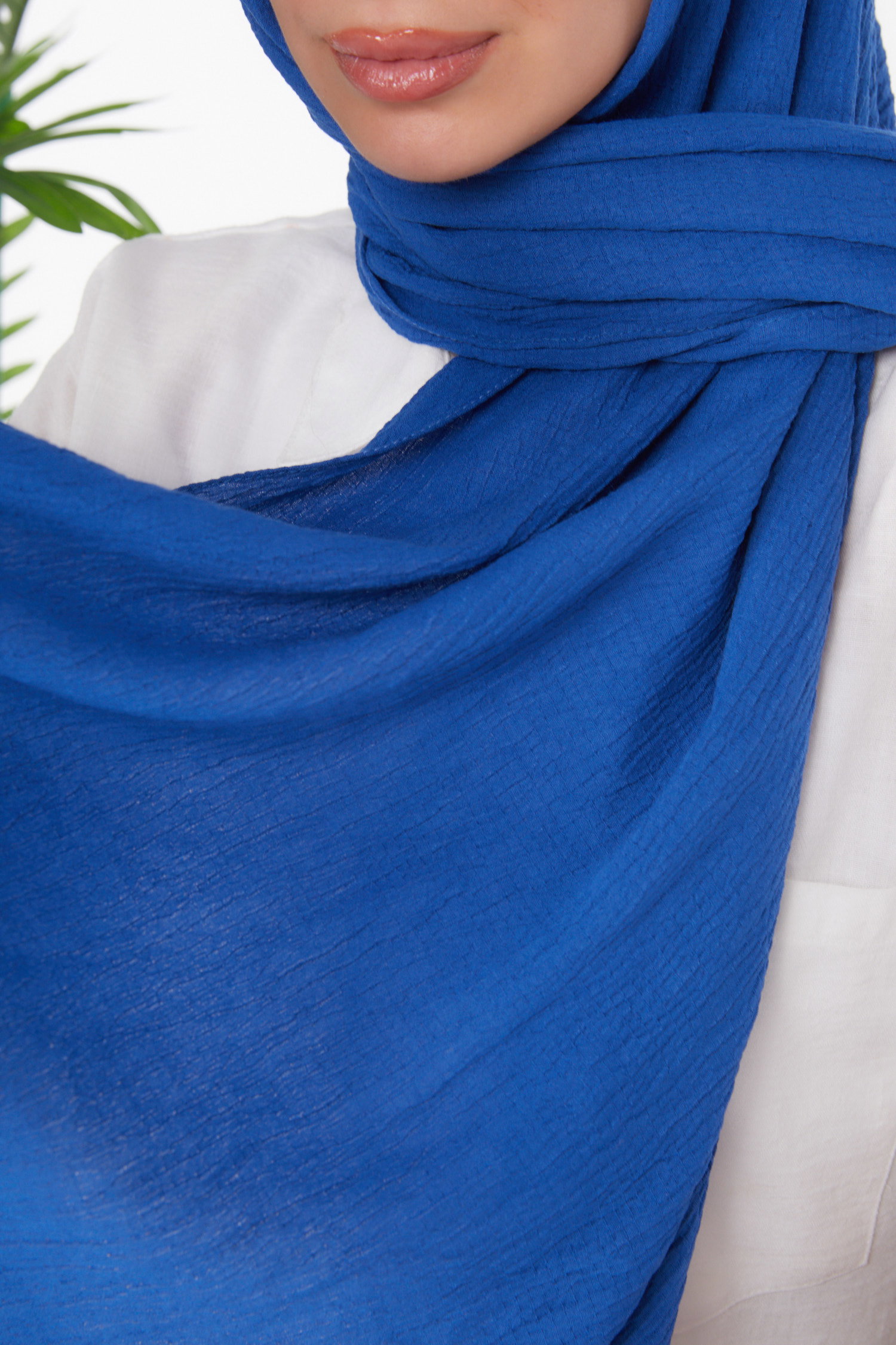 Düz Orta Kadın Indigo Soft Pamuk Şal - 23352 - 3