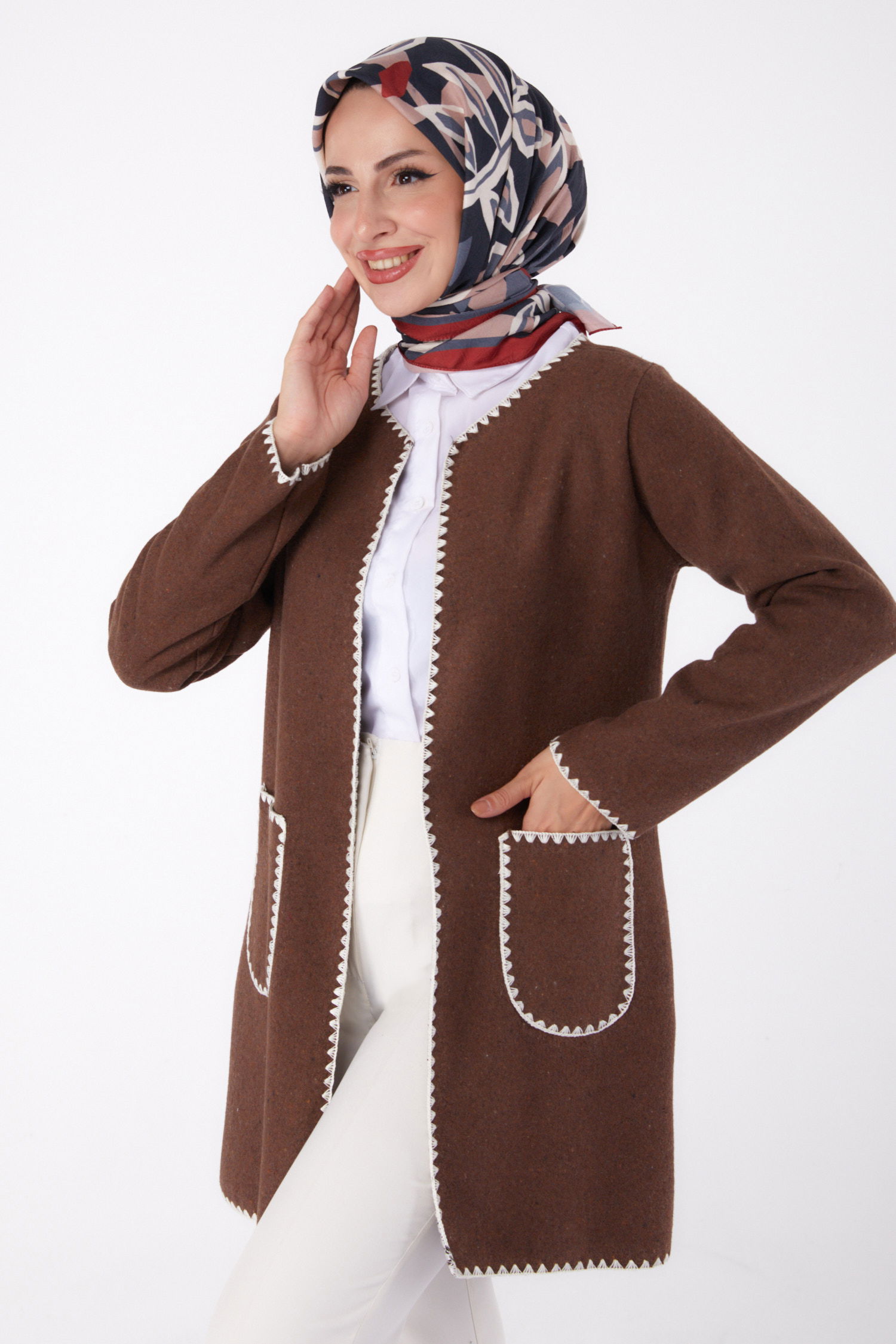 Nakışlı Ceket Kahve - 13304 - 3